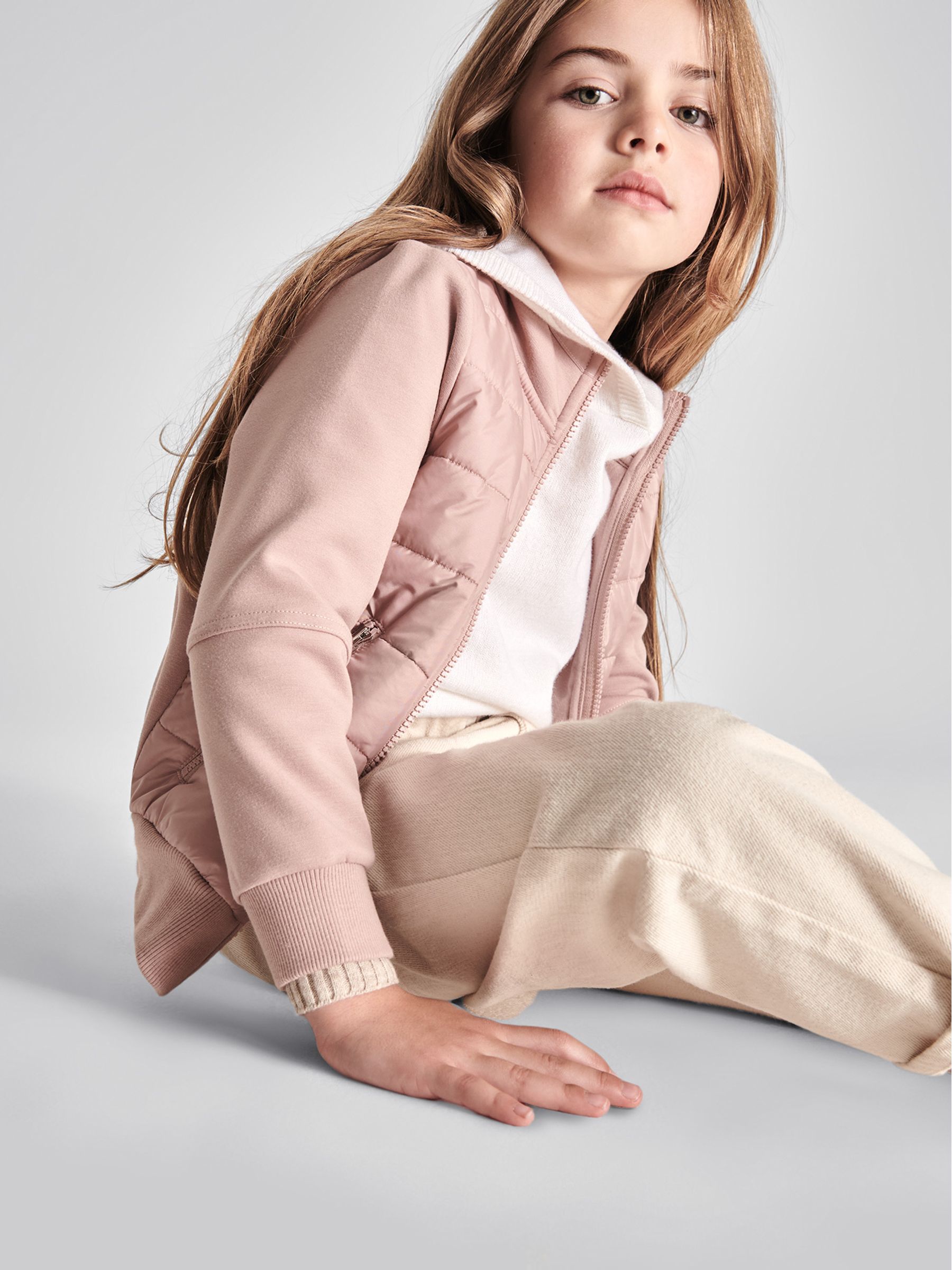 Zip Up Quilted Jacket in Pink - Image 4 of 7