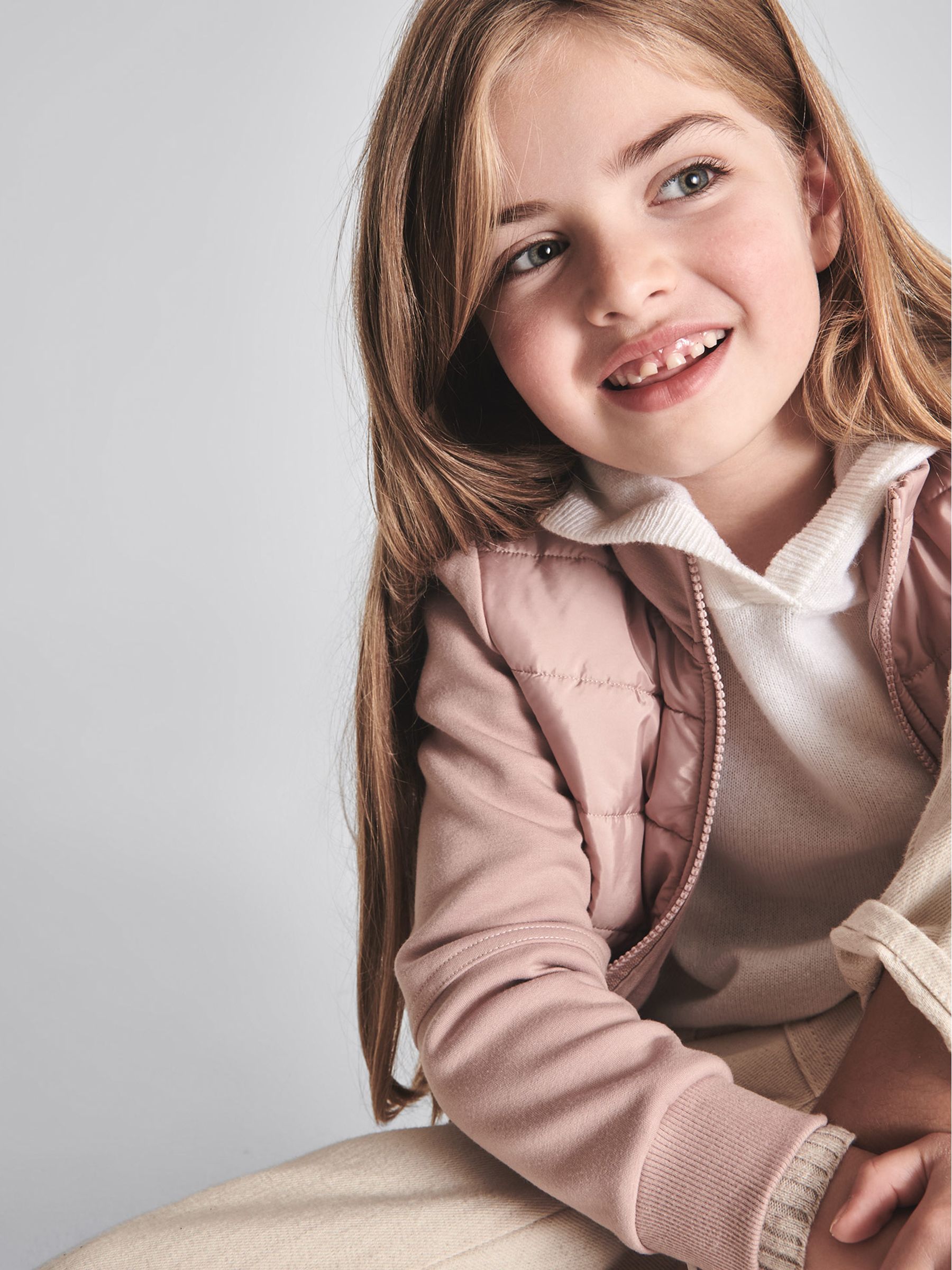 Zip Up Quilted Jacket in Pink - Image 6 of 7