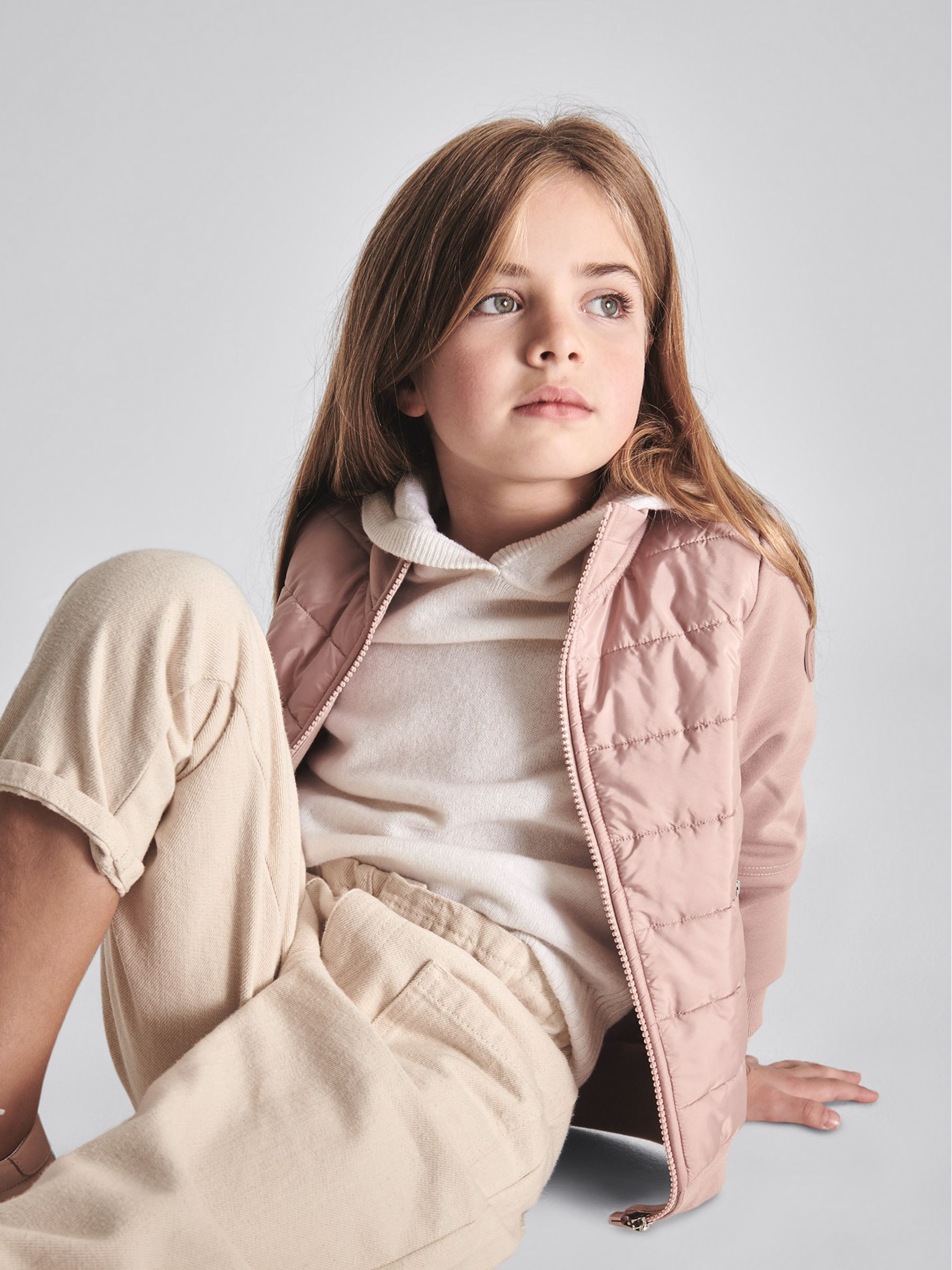 Zip Up Quilted Jacket in Pink - Image 7 of 7