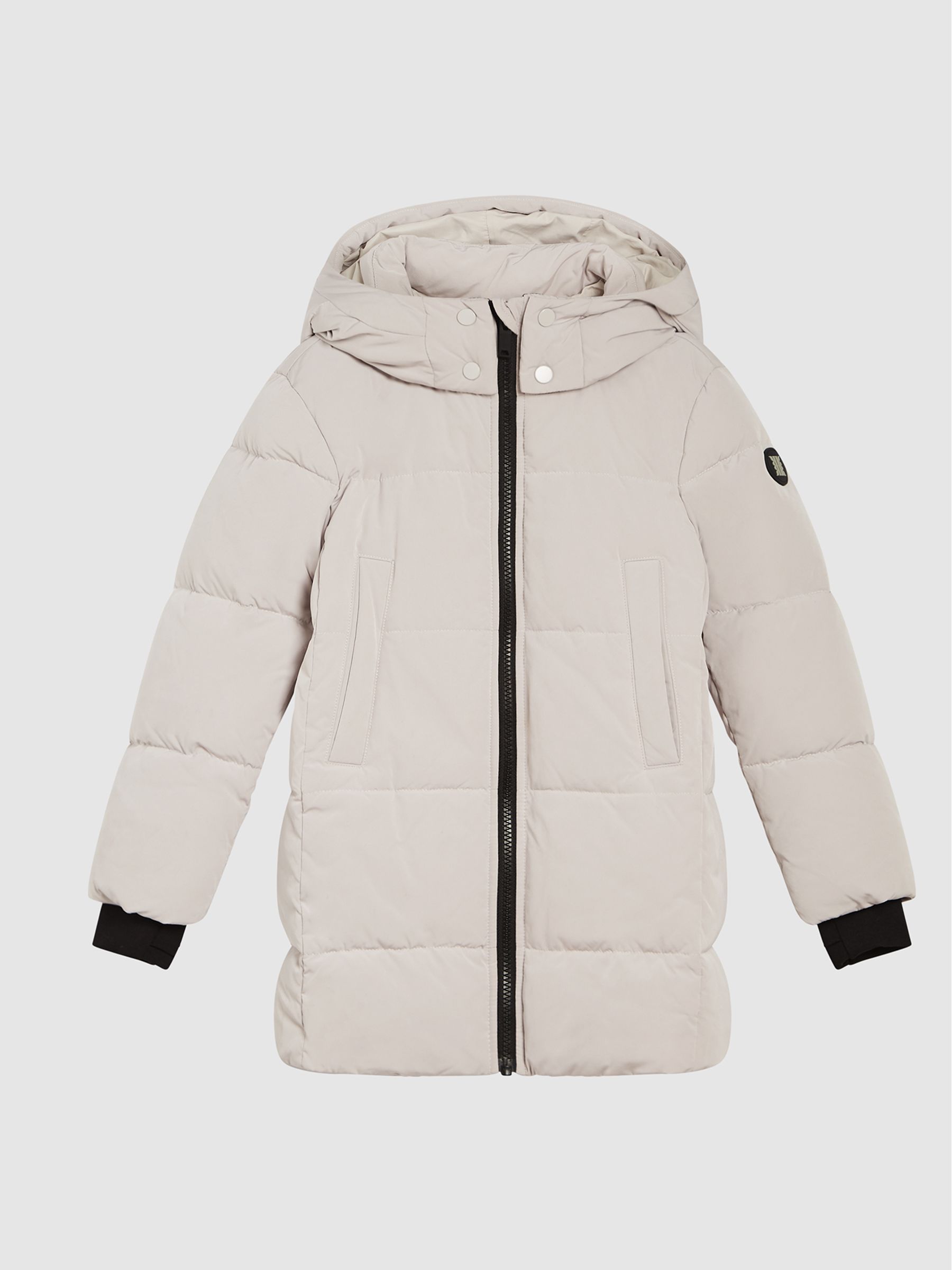 Hooded Puffer Jacket in Silver - 圖片 2/7