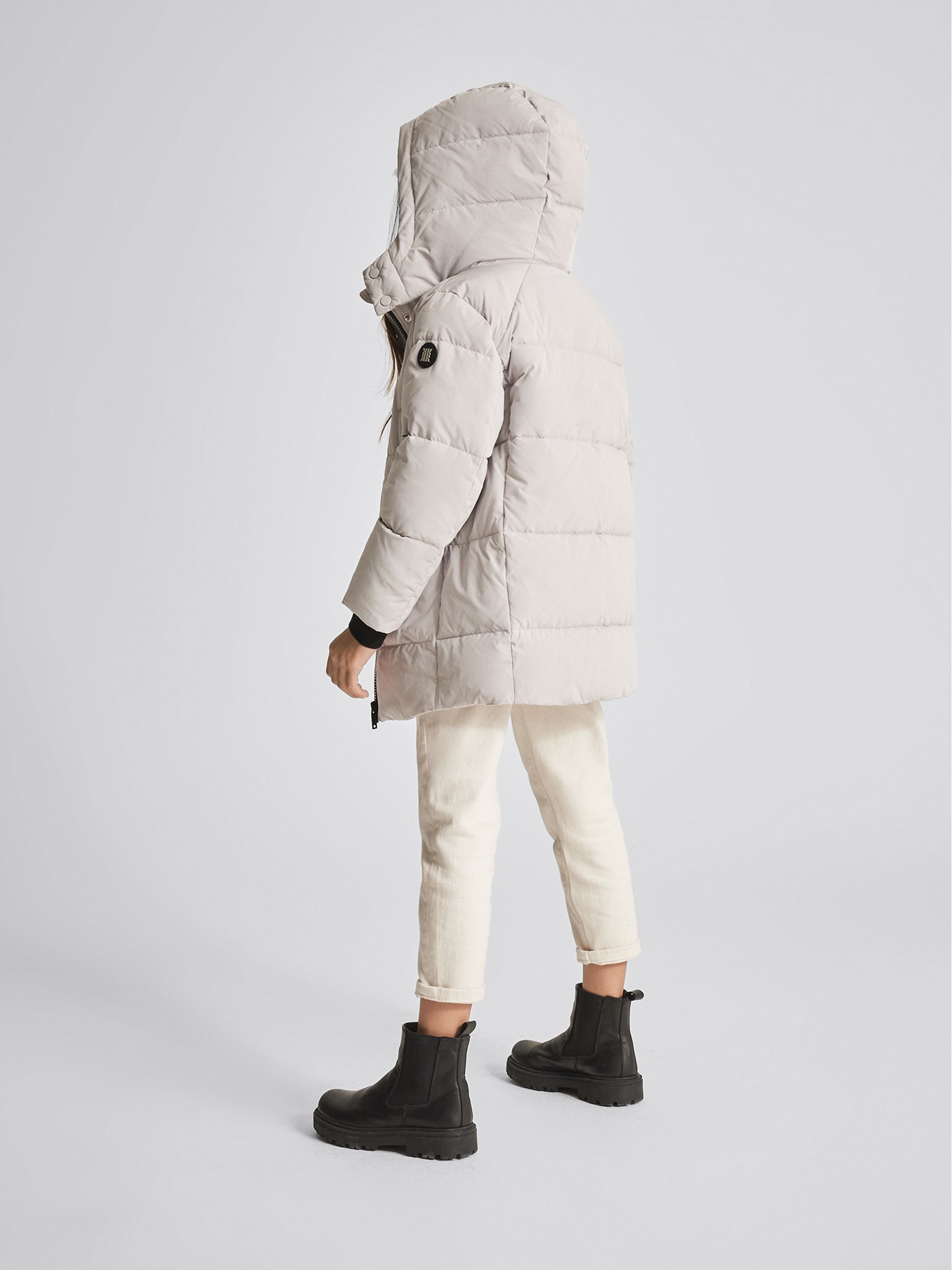 Hooded Puffer Jacket in Silver - 圖片 5/7