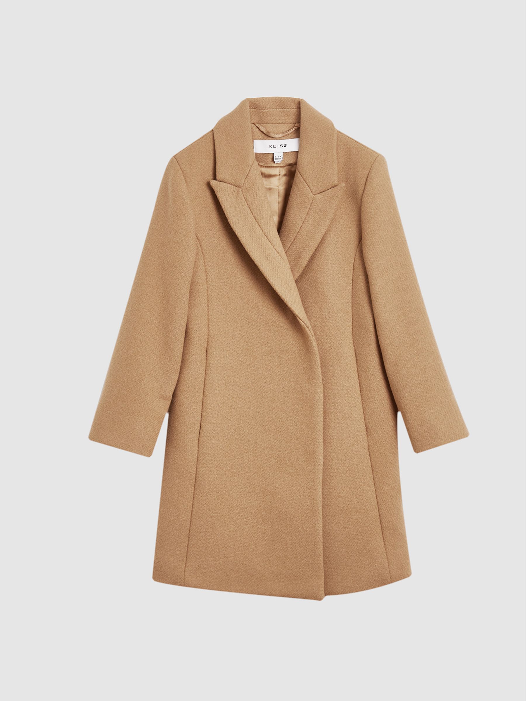 Tailored Wool Blend Coat in Camel - Image 2 of 6