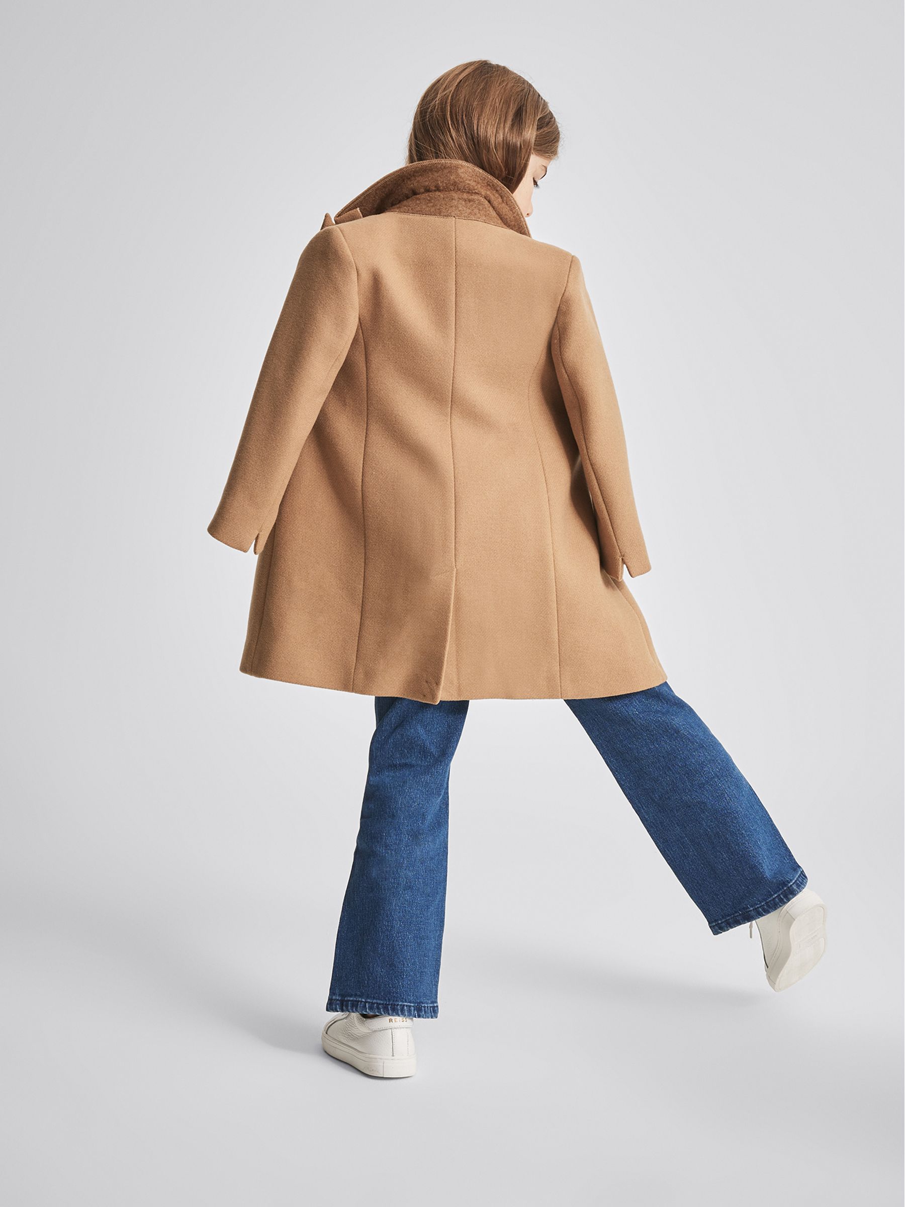 Tailored Wool Blend Coat in Camel - Image 5 of 6