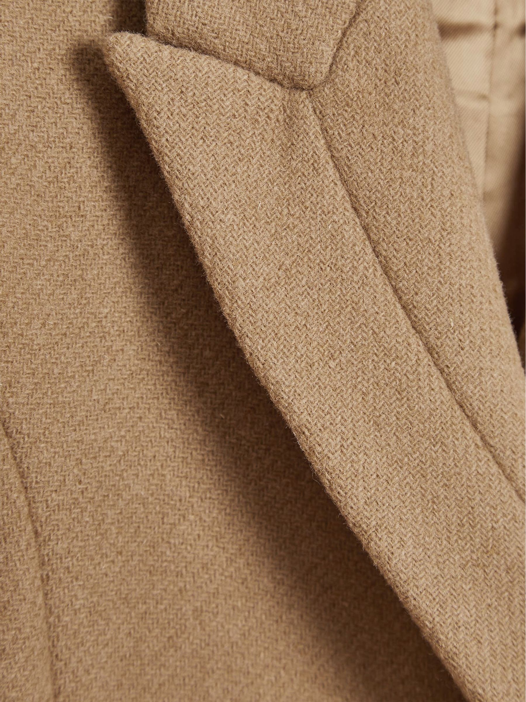Tailored Wool Blend Coat in Camel - Image 6 of 6