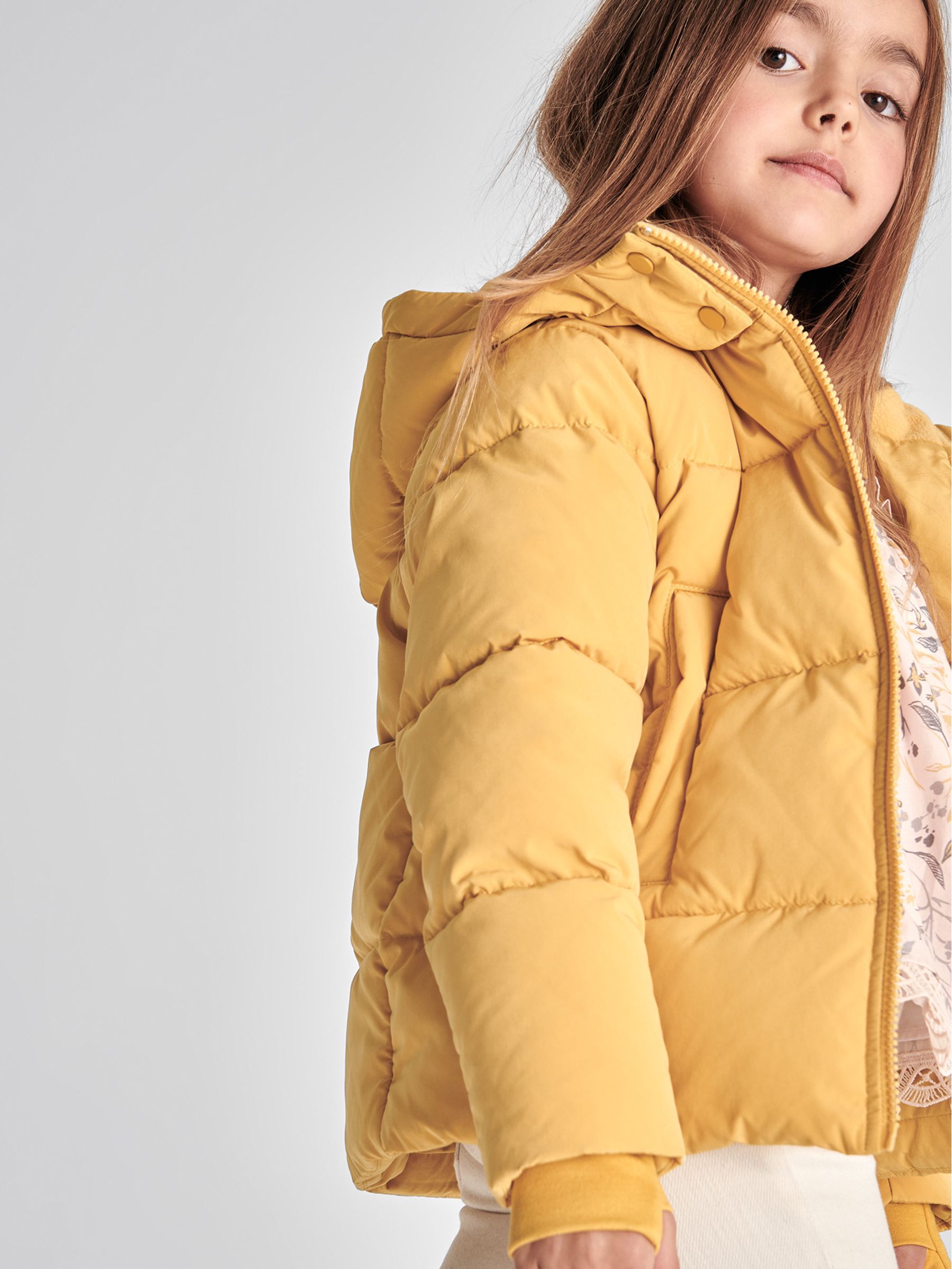 Hooded Puffer Jacket in Yellow - Image 6 of 7