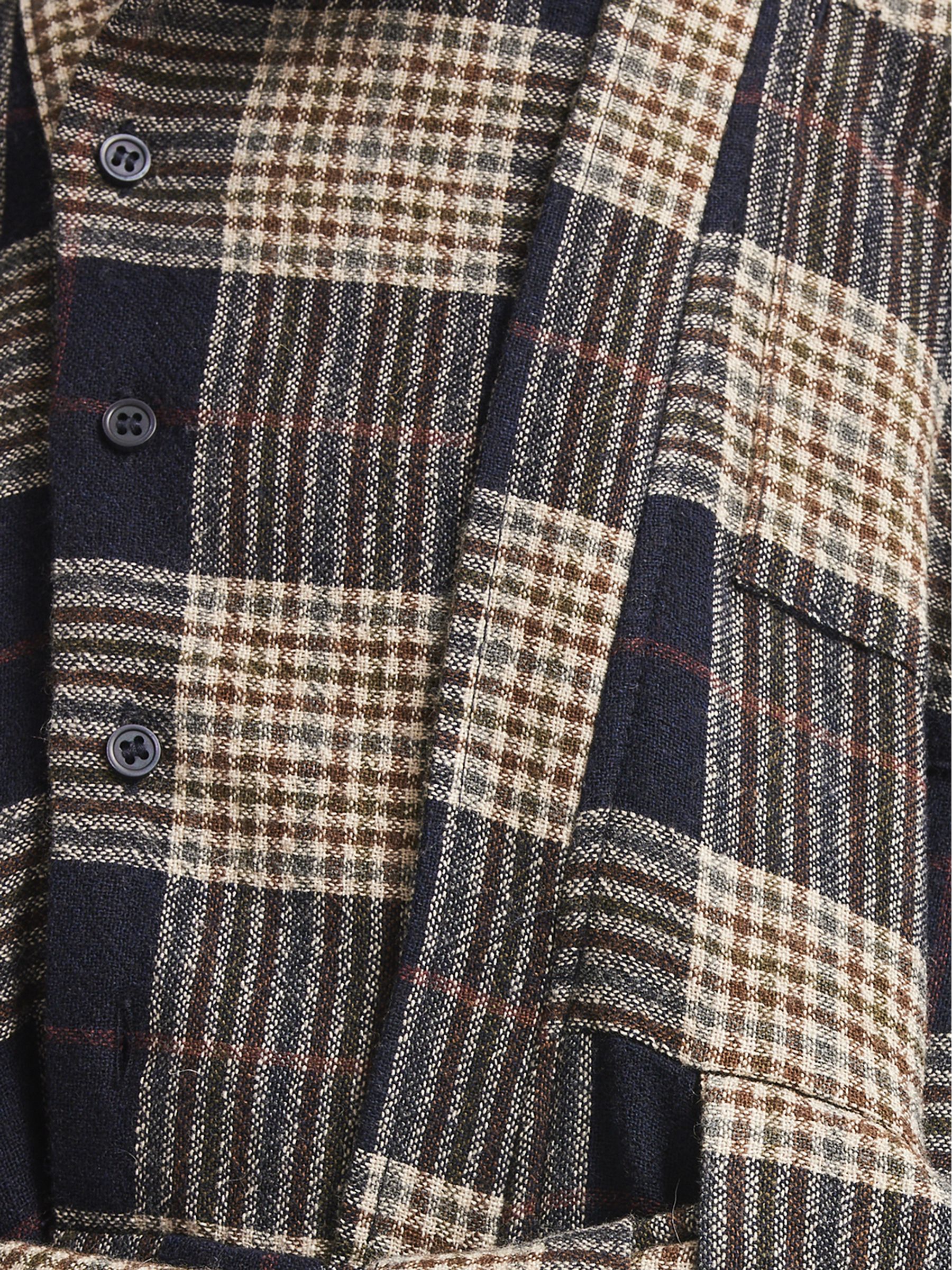 Checked Wool Blend Dress in Navy - Image 6 of 6