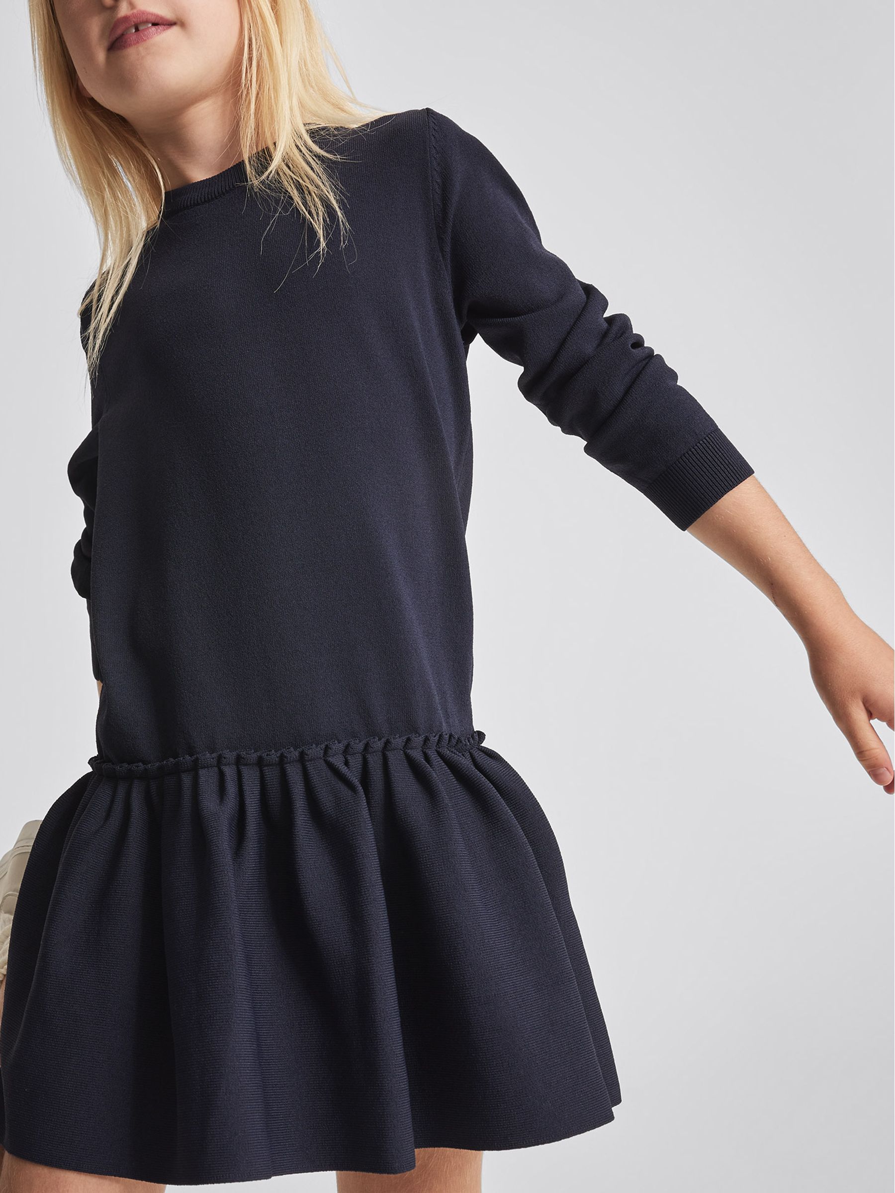 Button Detail Mini Dress in Navy - Image 6 of 6