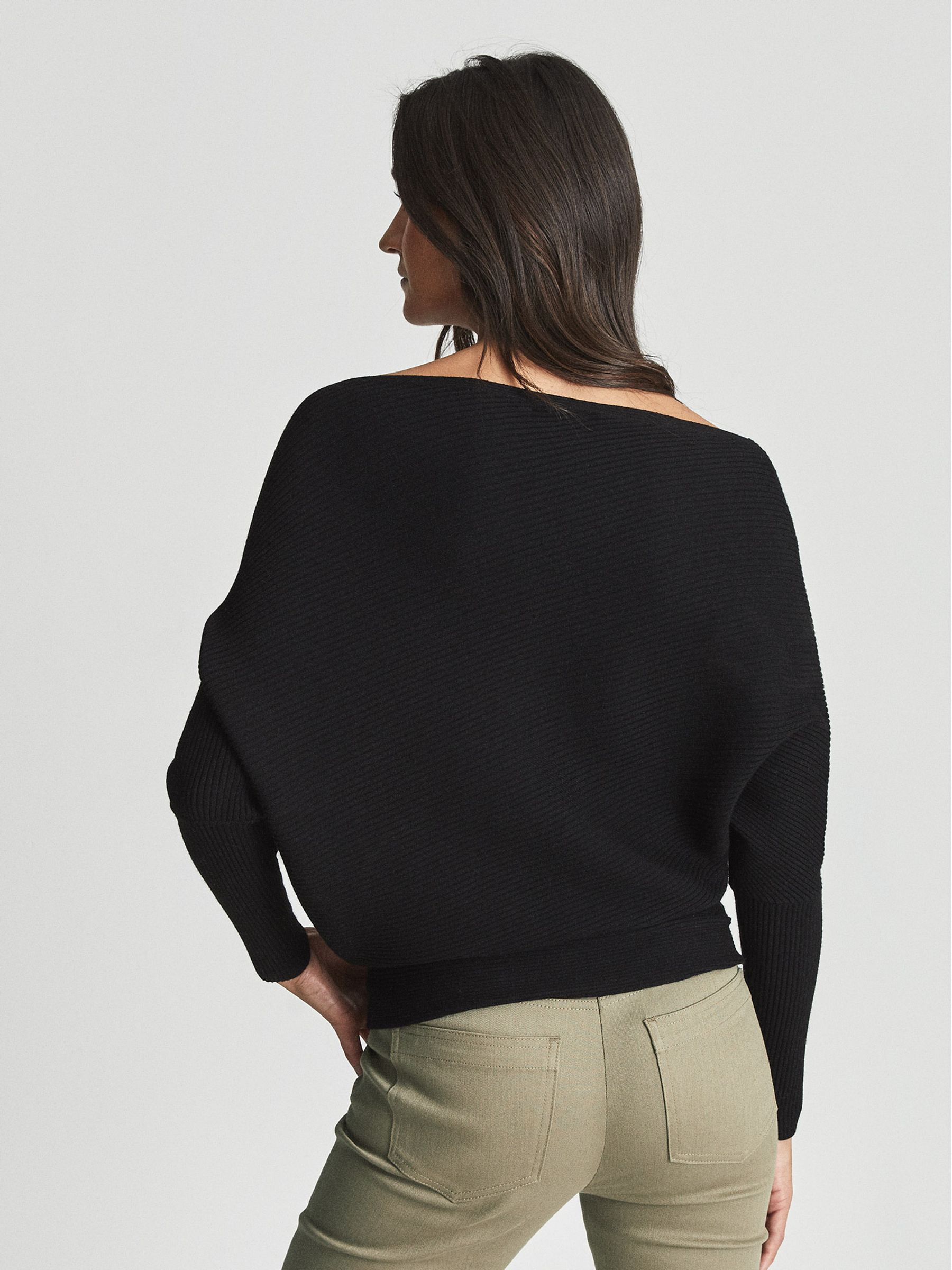 Asymmetric Knitted Top in Black - Image 5 of 5
