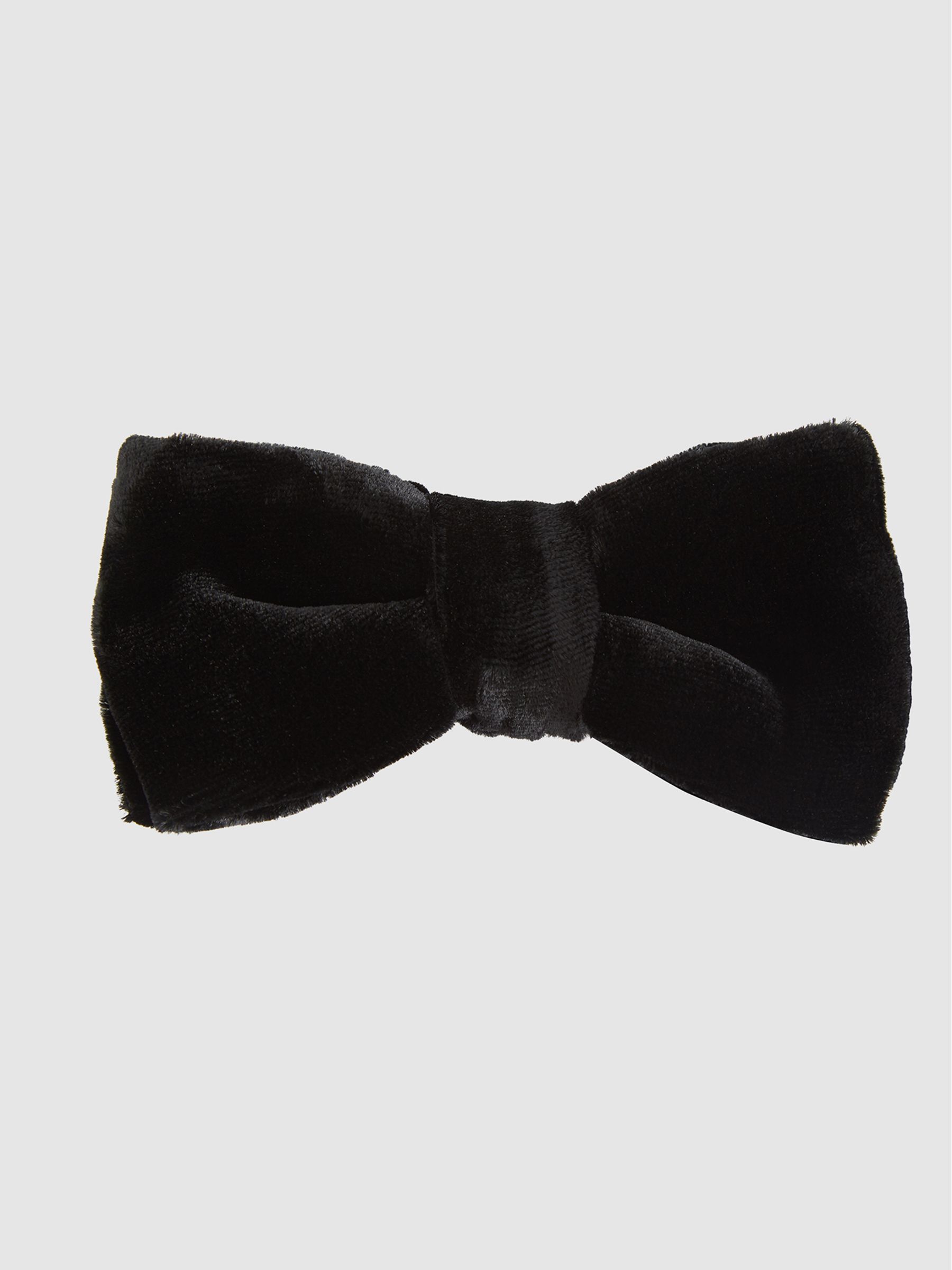 Velvet Bow Tie in Black - Image 2 of 4