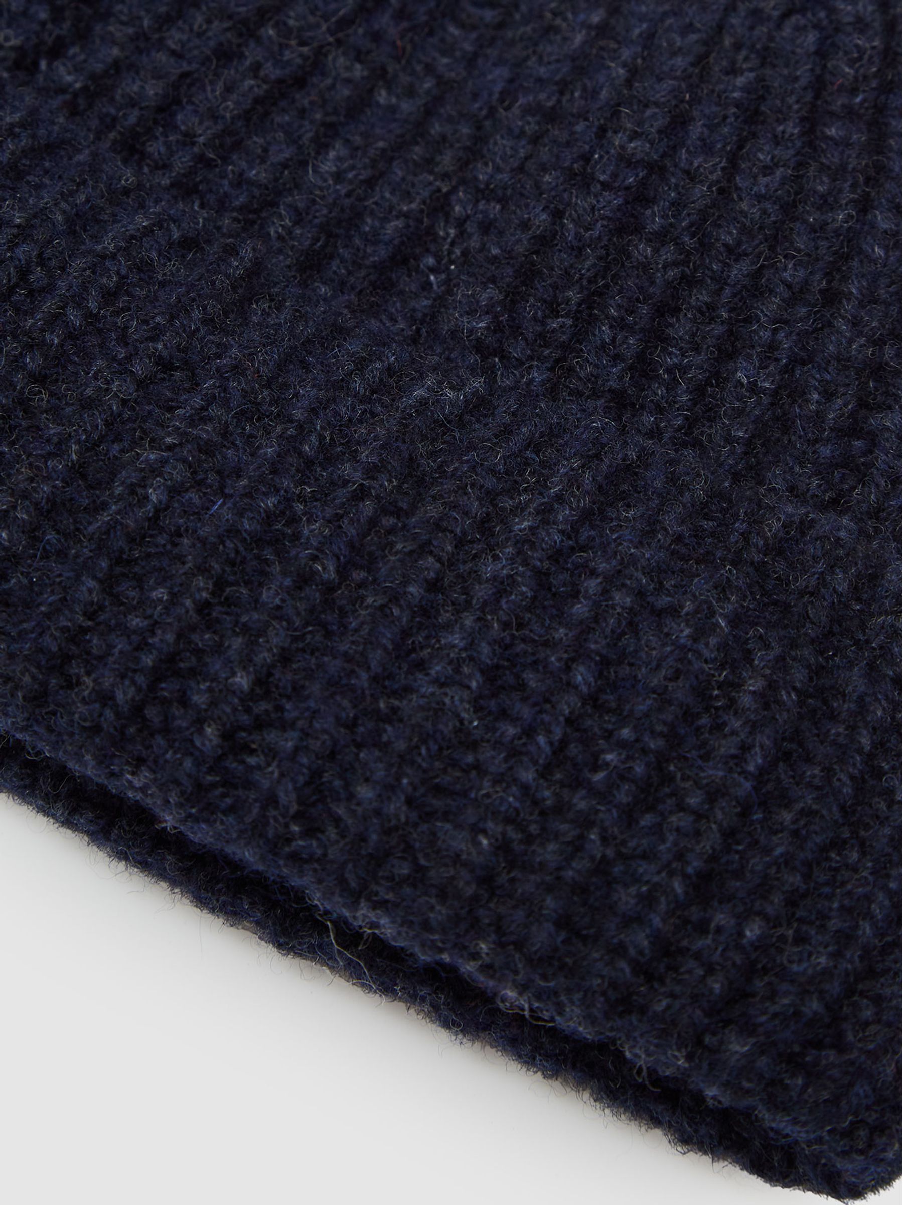 Lambswool Beanie in Navy - Image 6 of 6