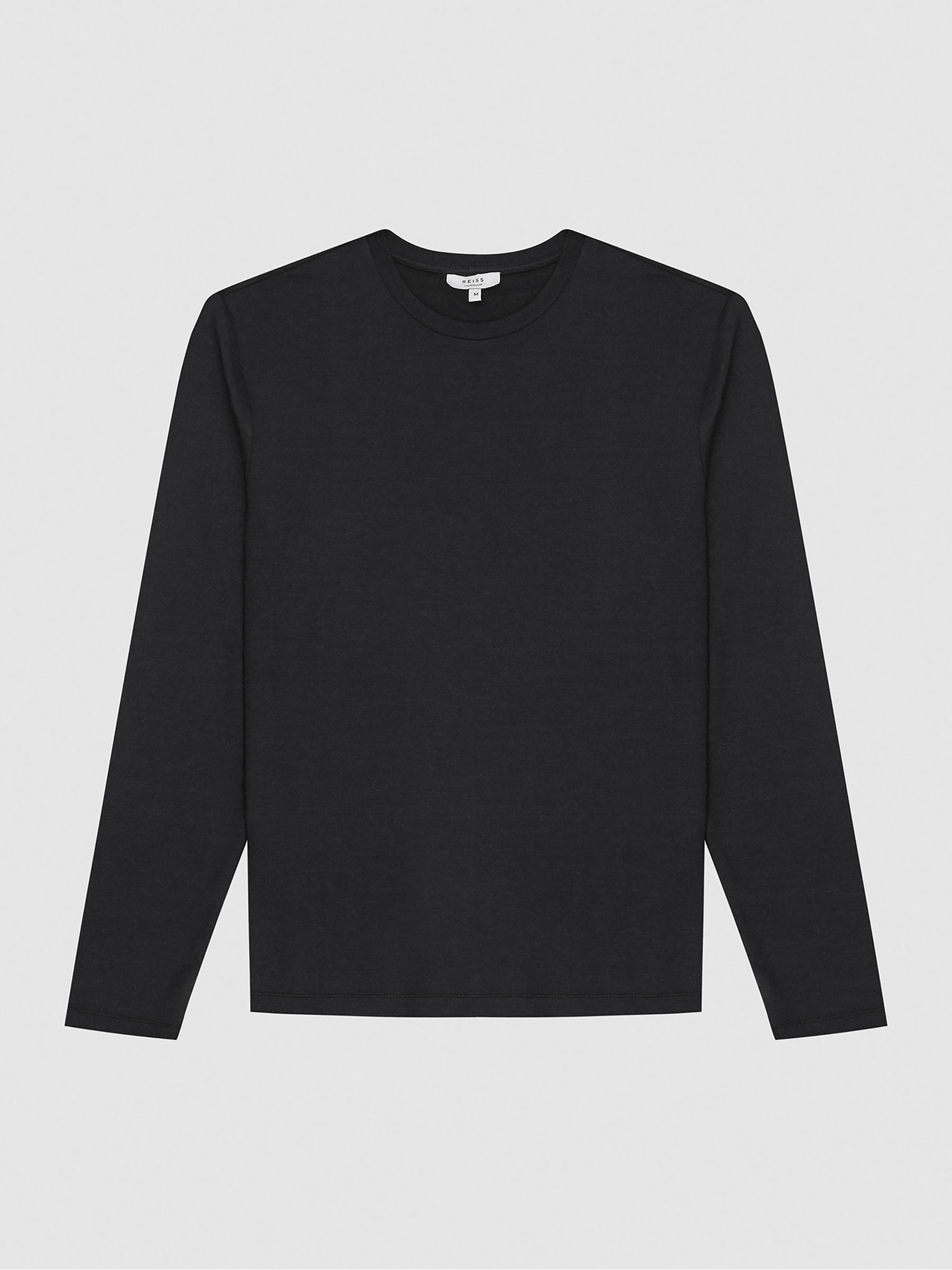 Crew Neck Jersey Top in Charcoal - Image 2 of 5