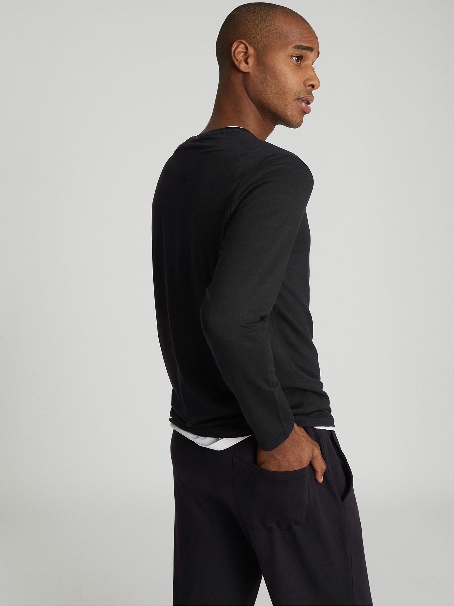 Crew Neck Jersey Top in Charcoal - Image 5 of 5