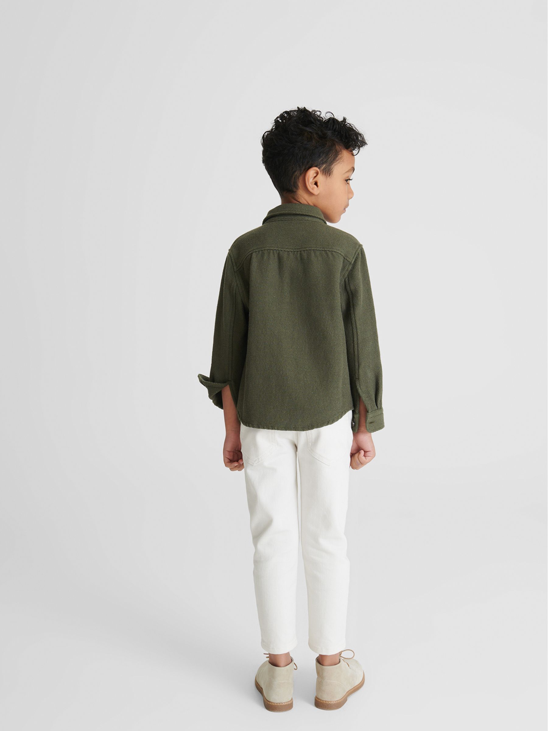 Casual Twill Overshirt in Khaki - Image 5 of 6