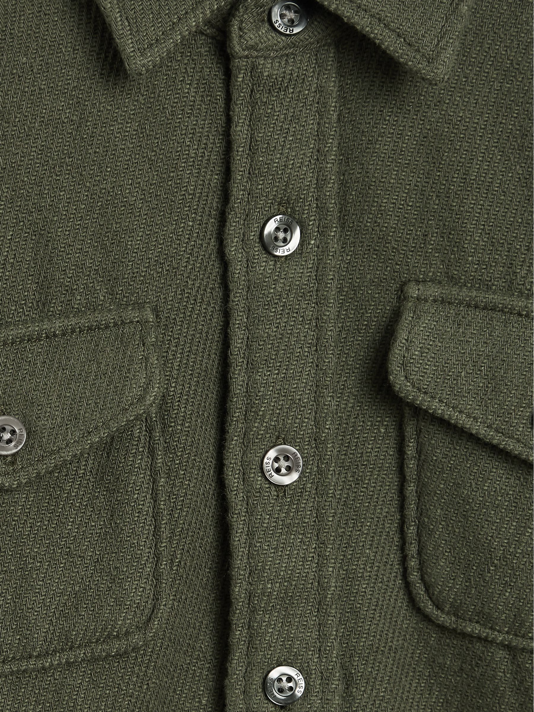Casual Twill Overshirt in Khaki - Image 6 of 6