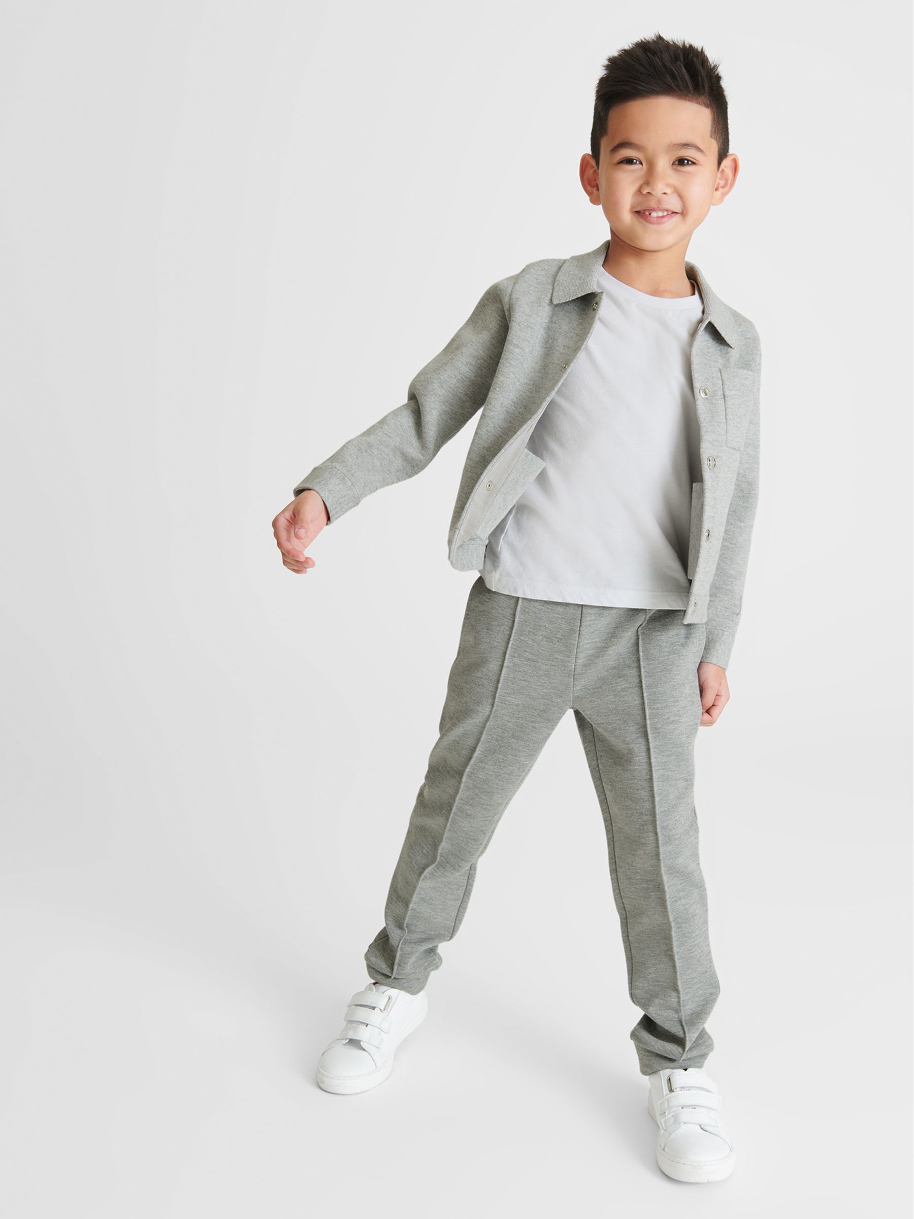 Neoprene Leisurewear Joggers in Soft Grey - Image 1 of 6 Neoprene Leisurewear Joggers in Soft Grey - Image 1 of 6