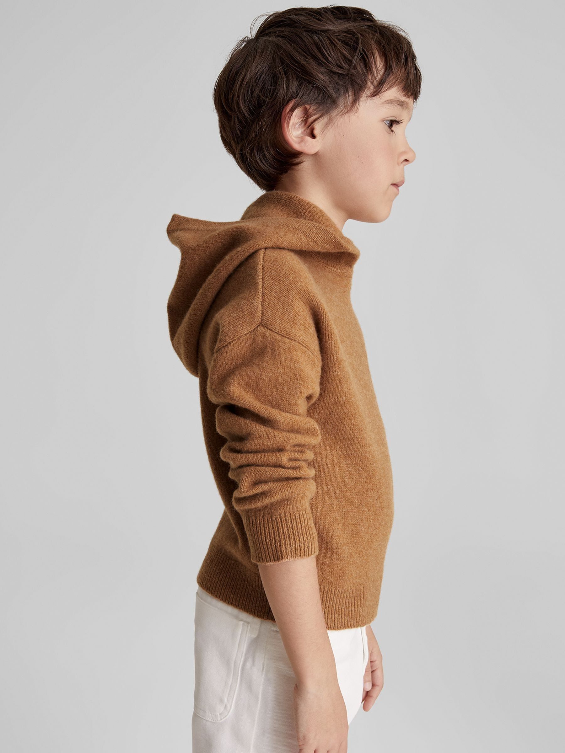 Merino Wool Hoodie in Camel - Image 1 of 6