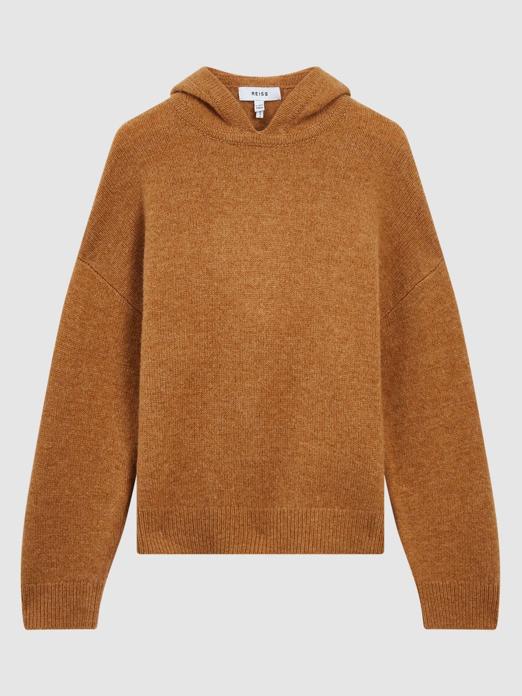 Merino Wool Hoodie in Camel - Image 2 of 6