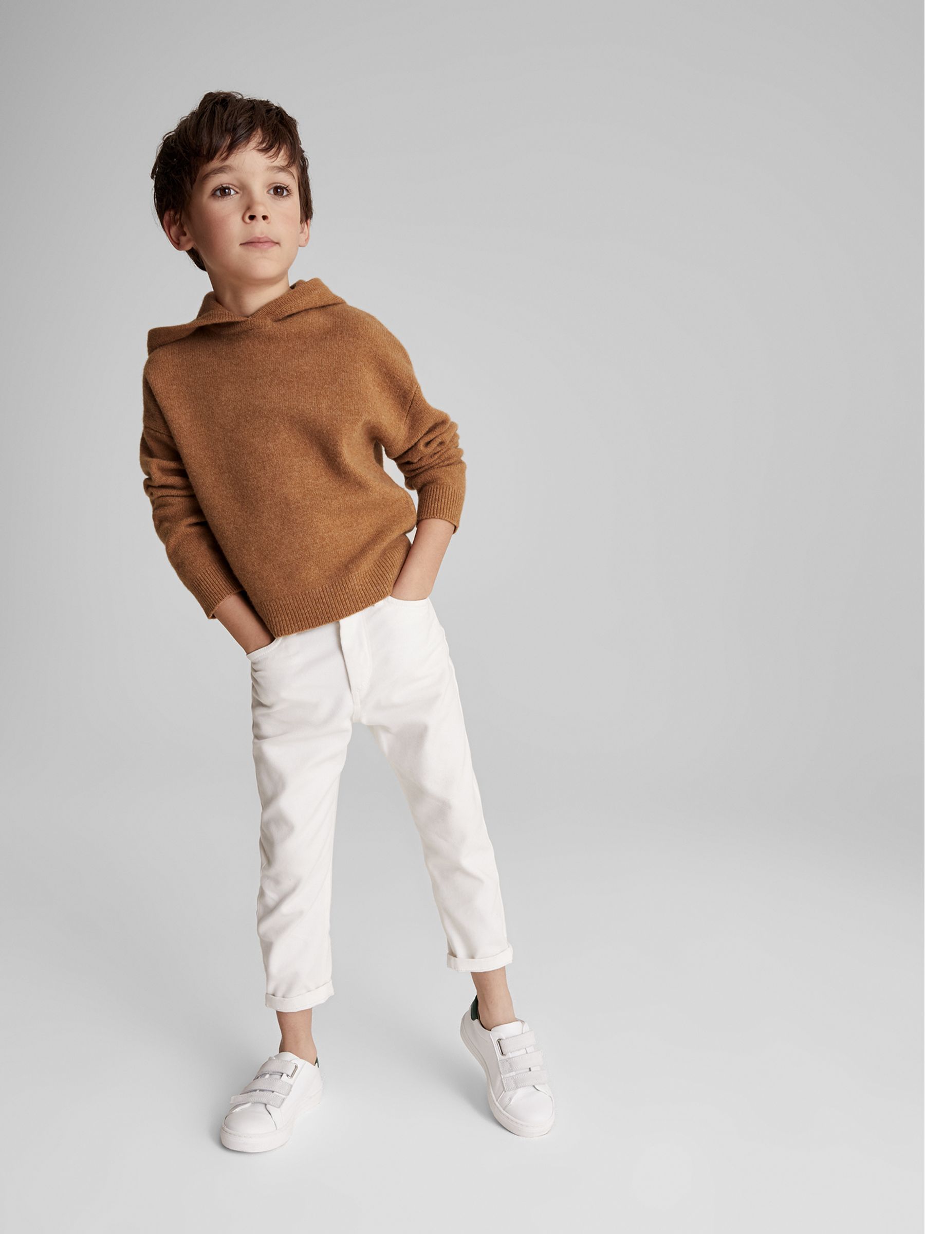 Merino Wool Hoodie in Camel - Image 3 of 6