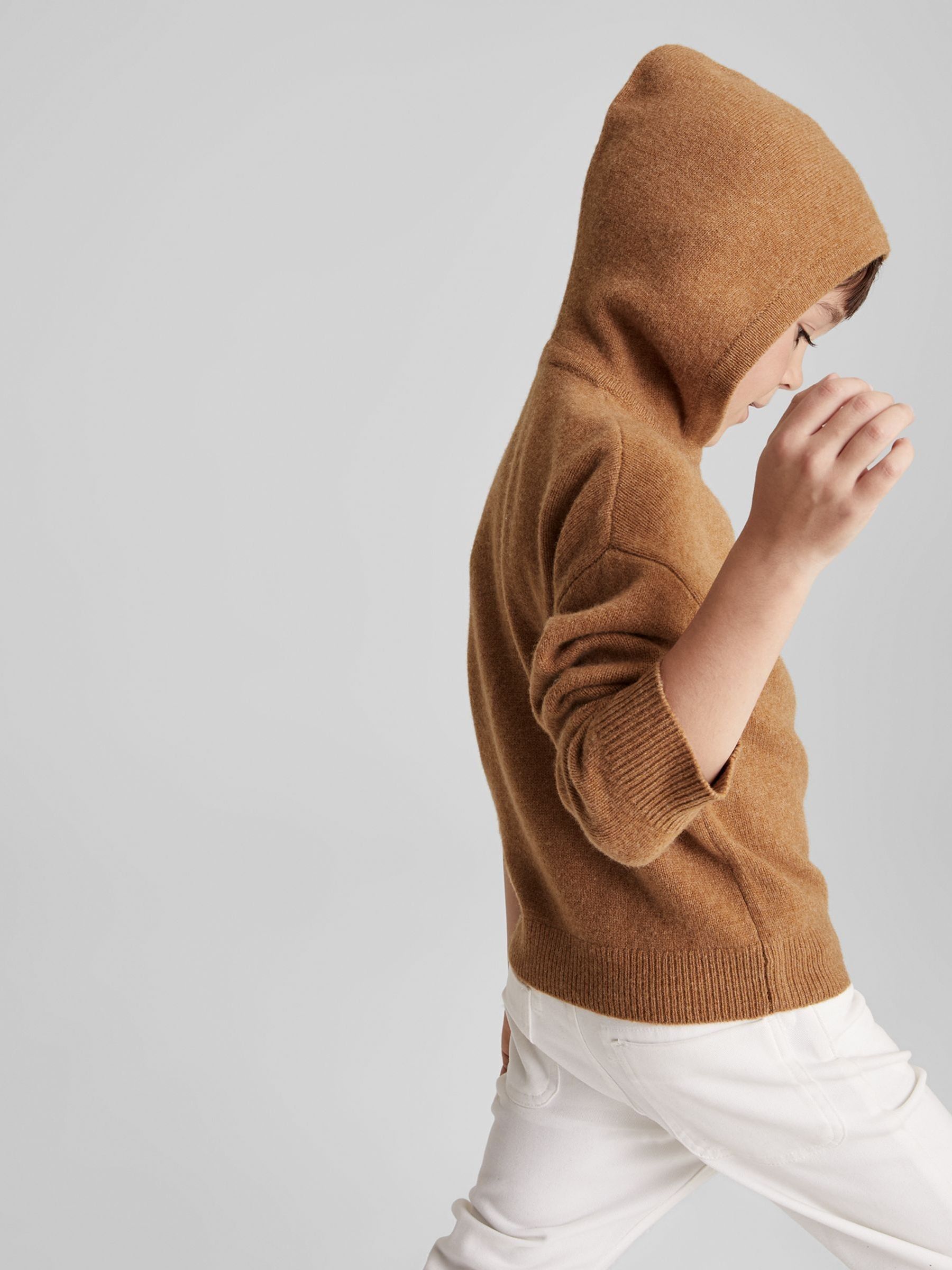 Merino Wool Hoodie in Camel - Image 4 of 6