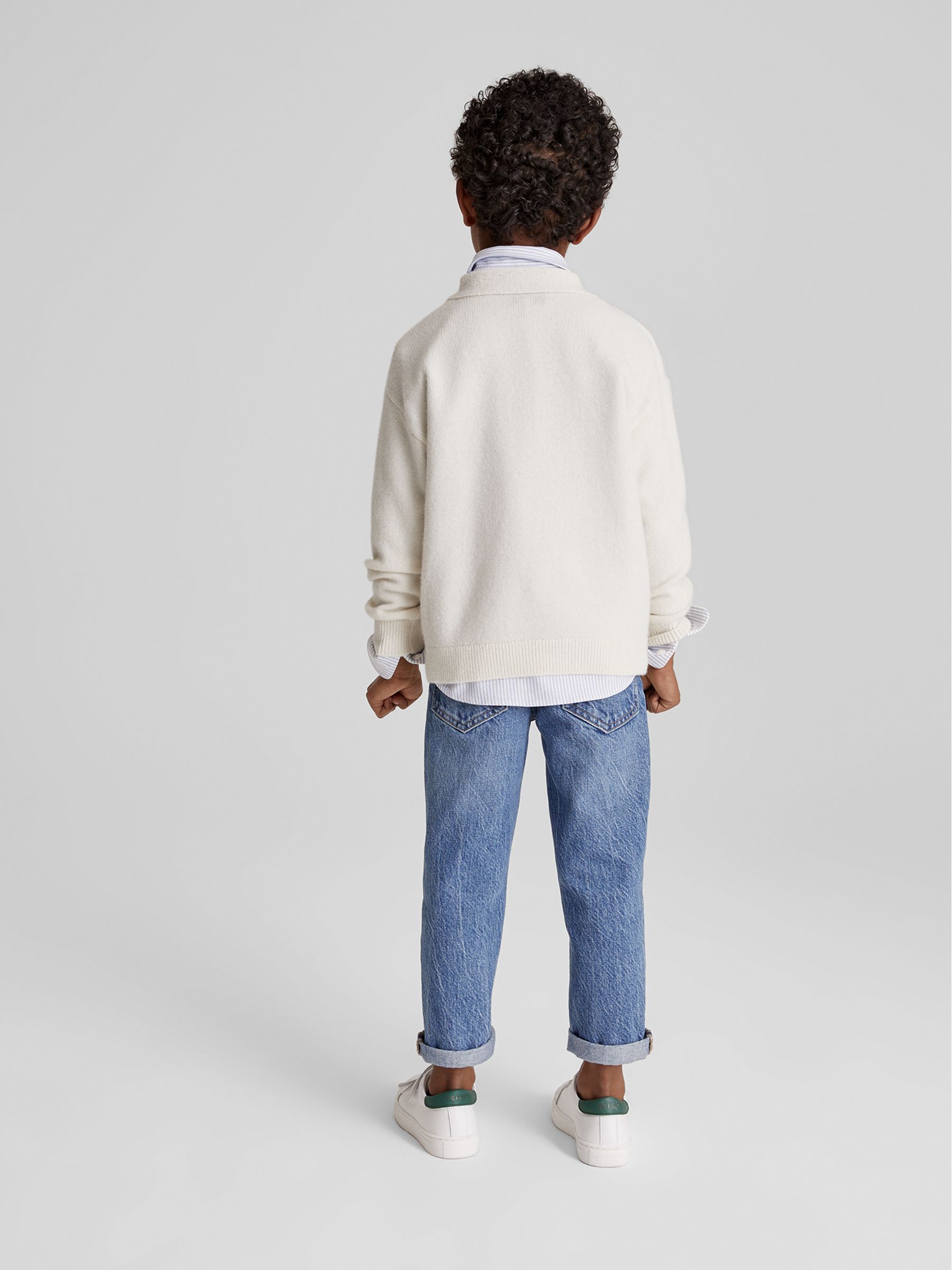 100% Merino Wool Cardigan in Ecru - Image 4 of 5