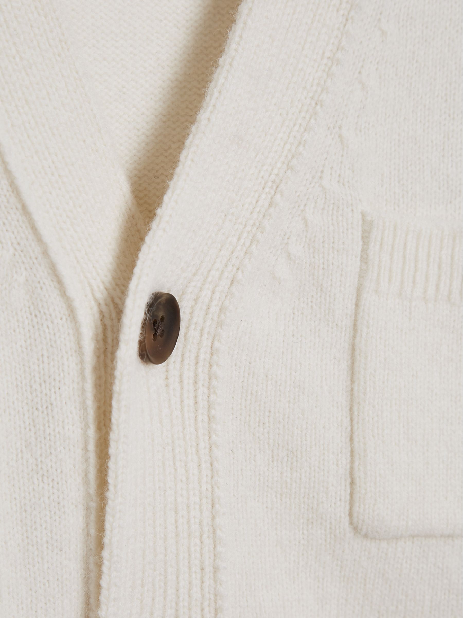 100% Merino Wool Cardigan in Ecru - Image 5 of 5