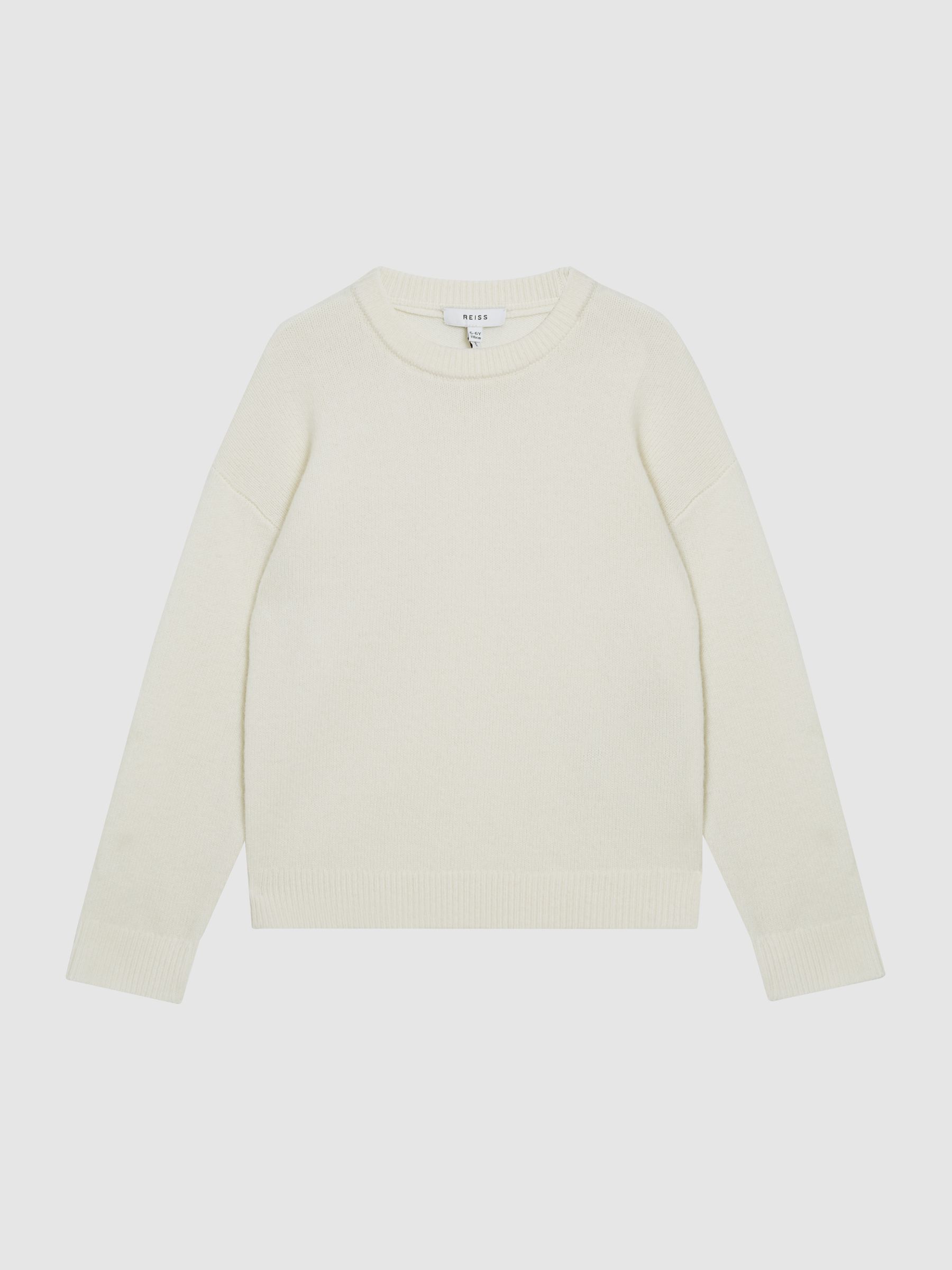 100% Merino Wool Crew Neck Jumper in Ecru - Image 2 of 5