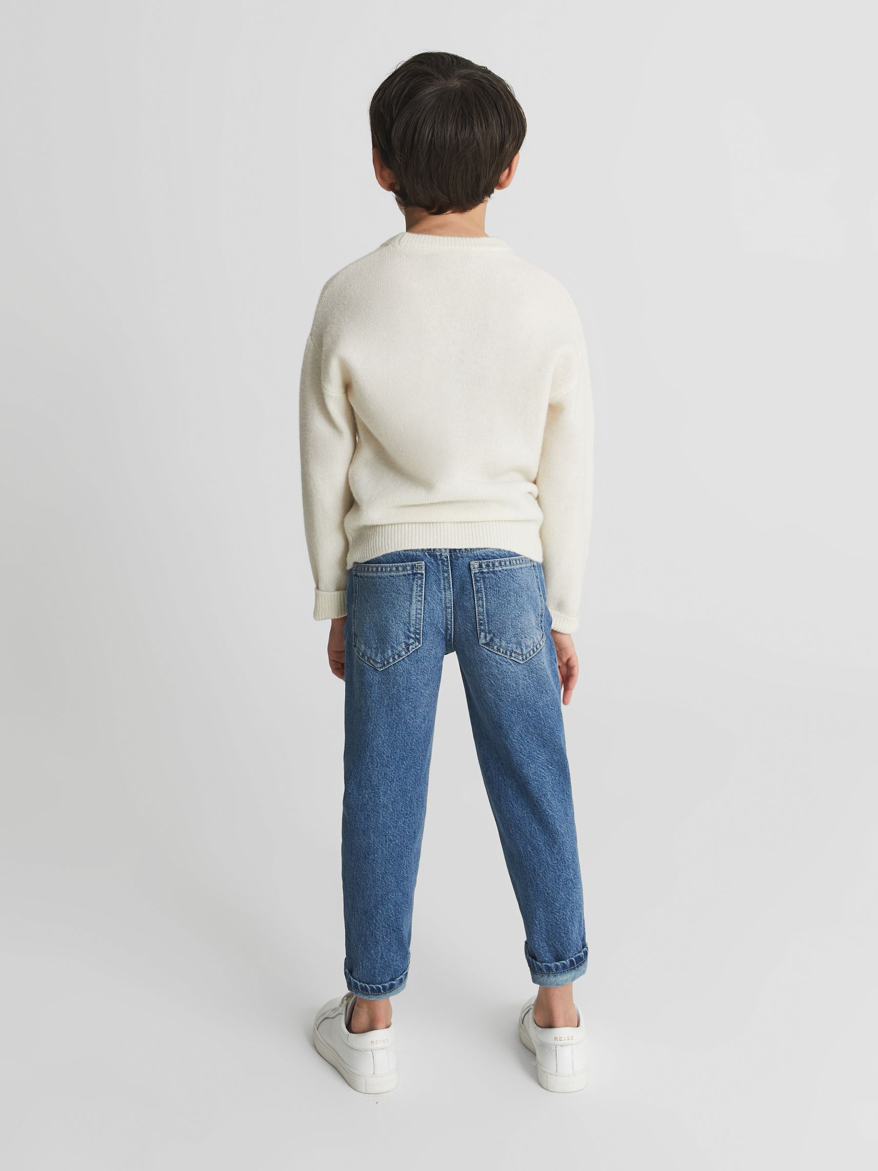 100% Merino Wool Crew Neck Jumper in Ecru - Image 4 of 5