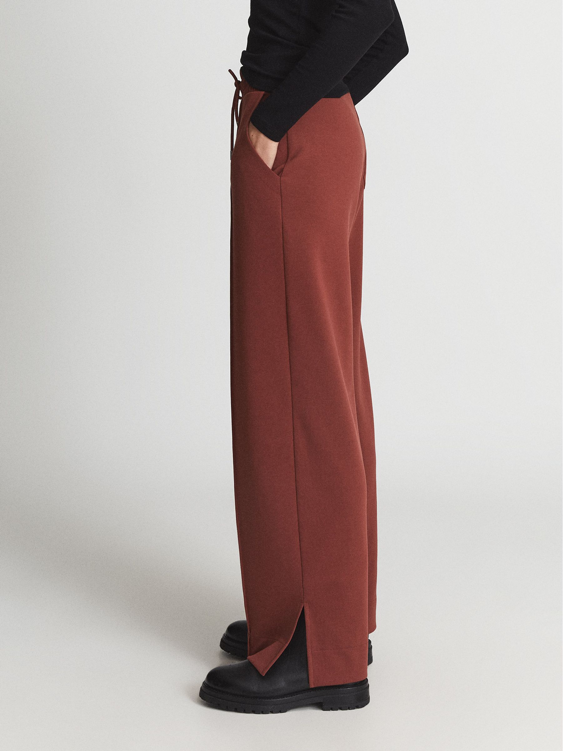 Wide Leg Joggers in Rust - Image 7 of 7