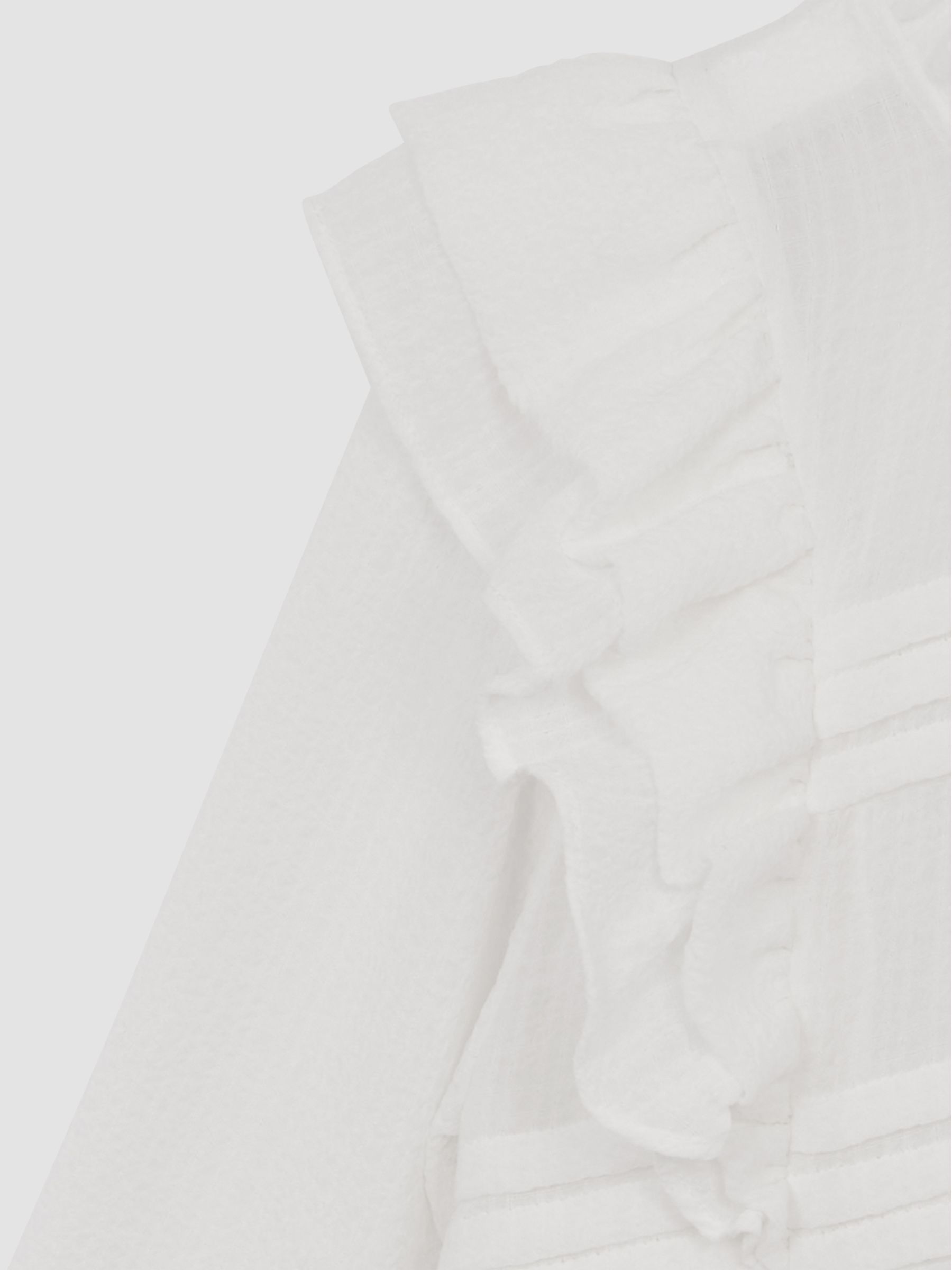 Ruffle Shoulder Blouse in White - Image 5 of 5