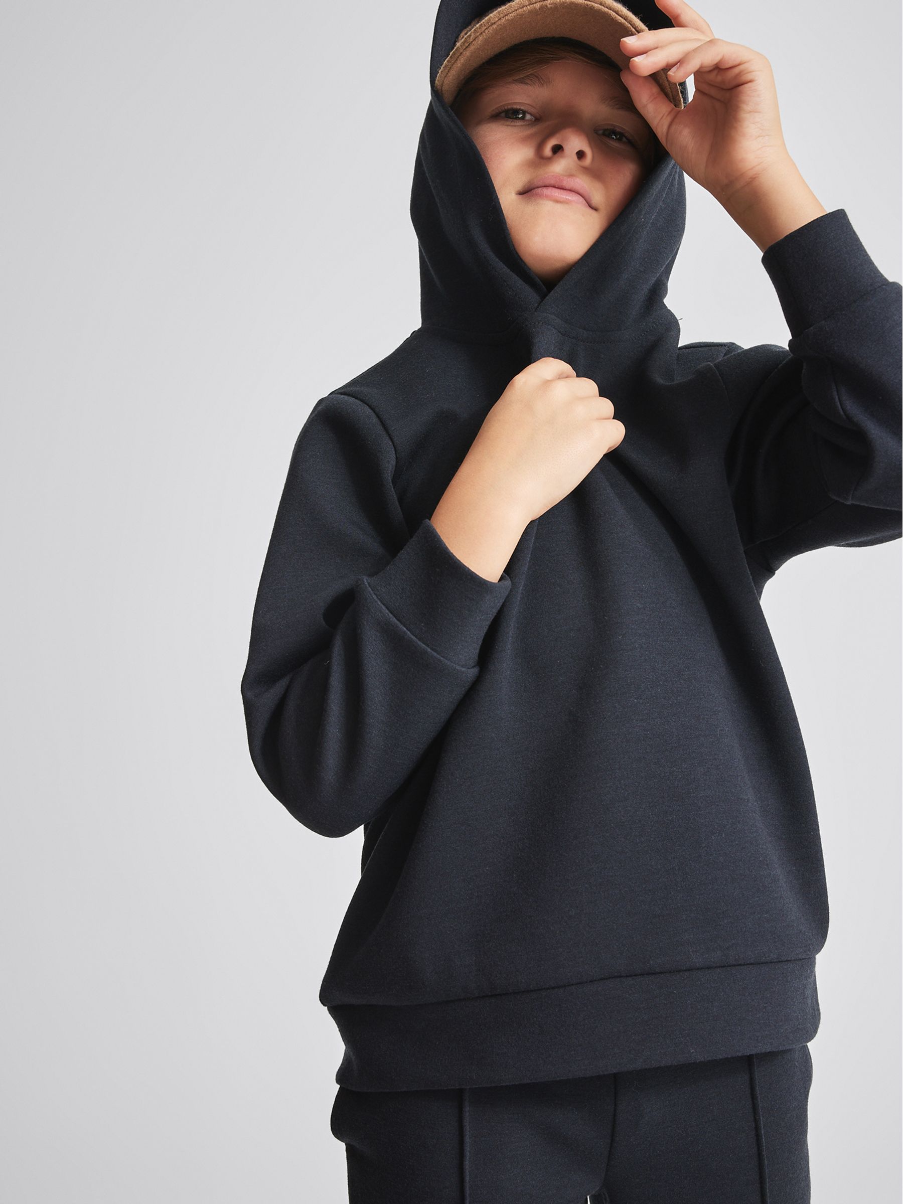 Jersey Hoodie in Navy - Image 6 of 7