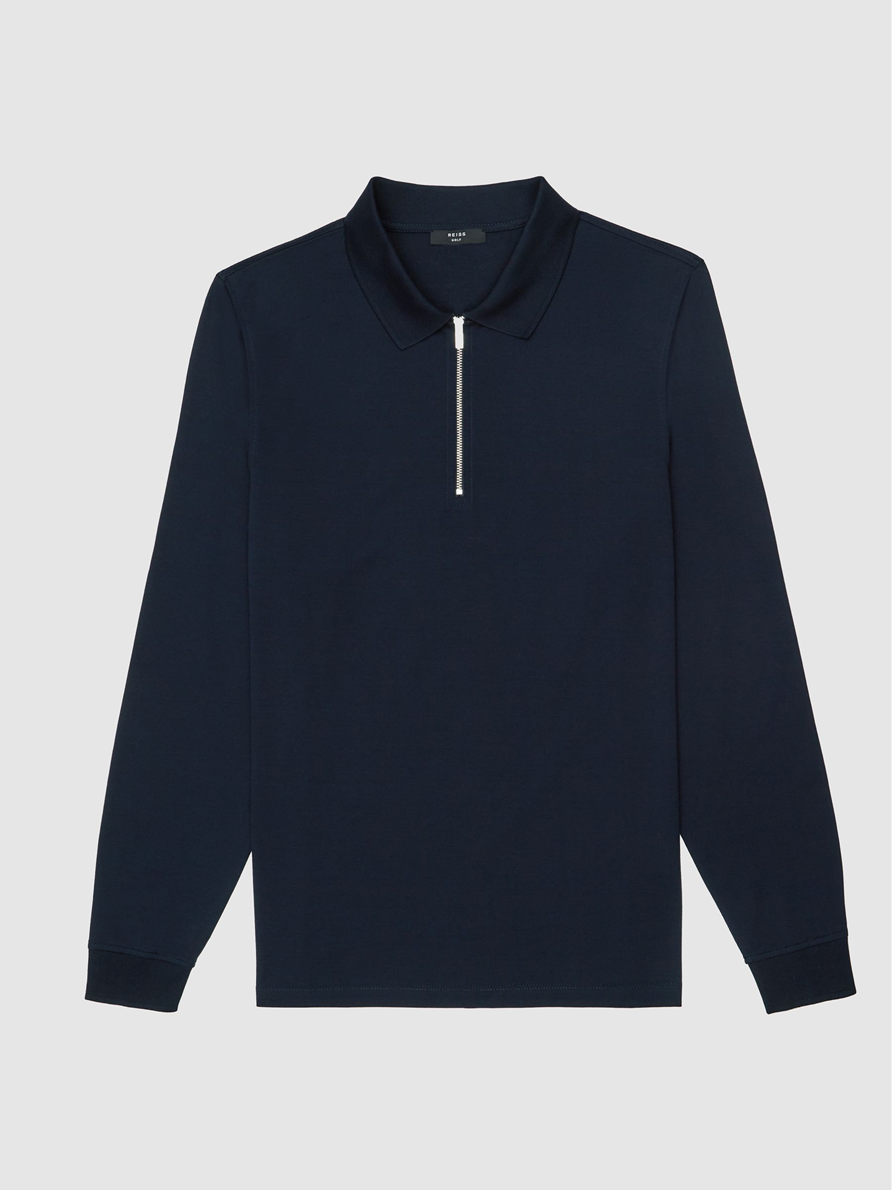 Golf Half Zip Polo Shirt in Navy - Image 2 of 6