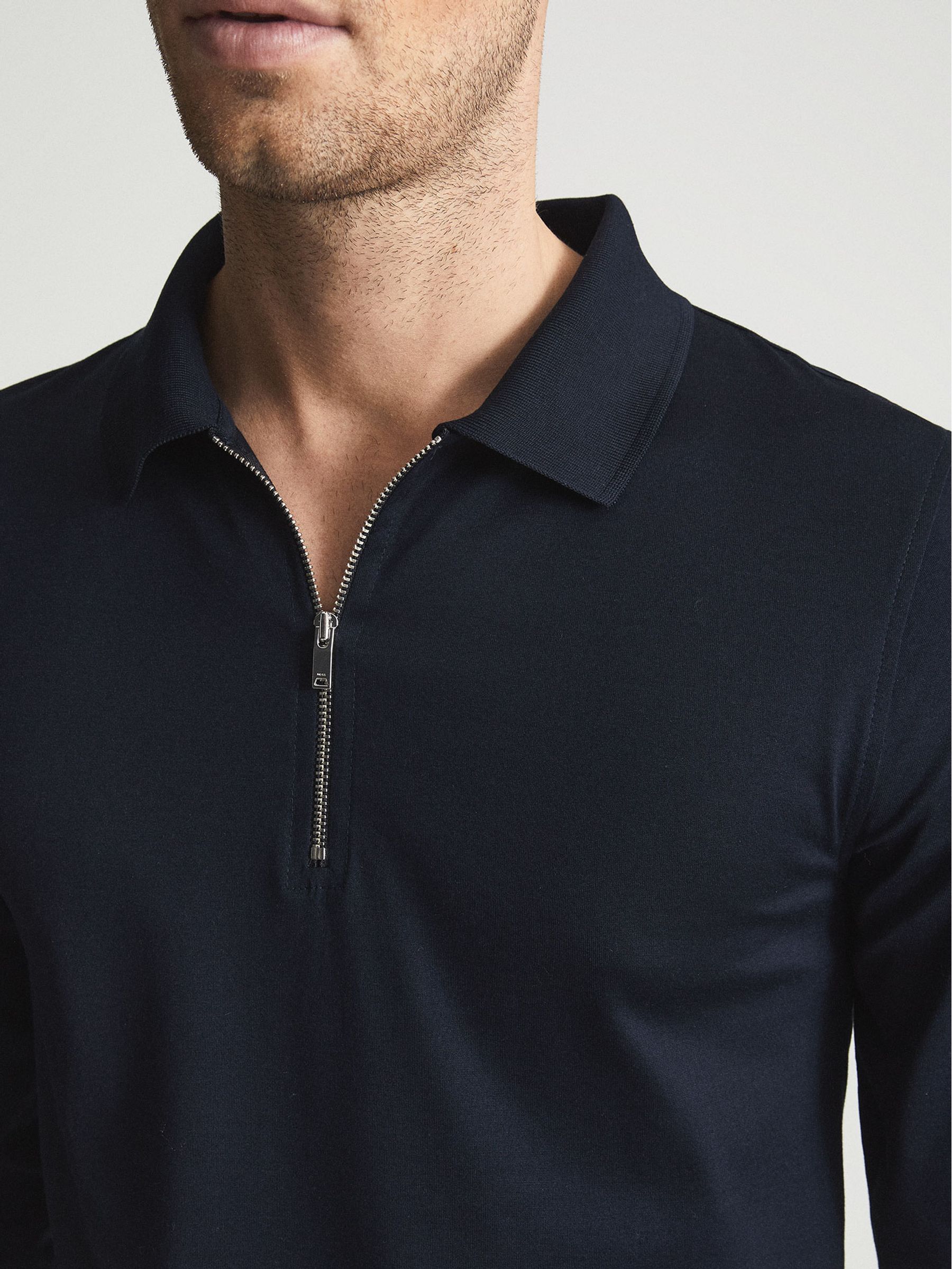 Golf Half Zip Polo Shirt in Navy - Image 4 of 6