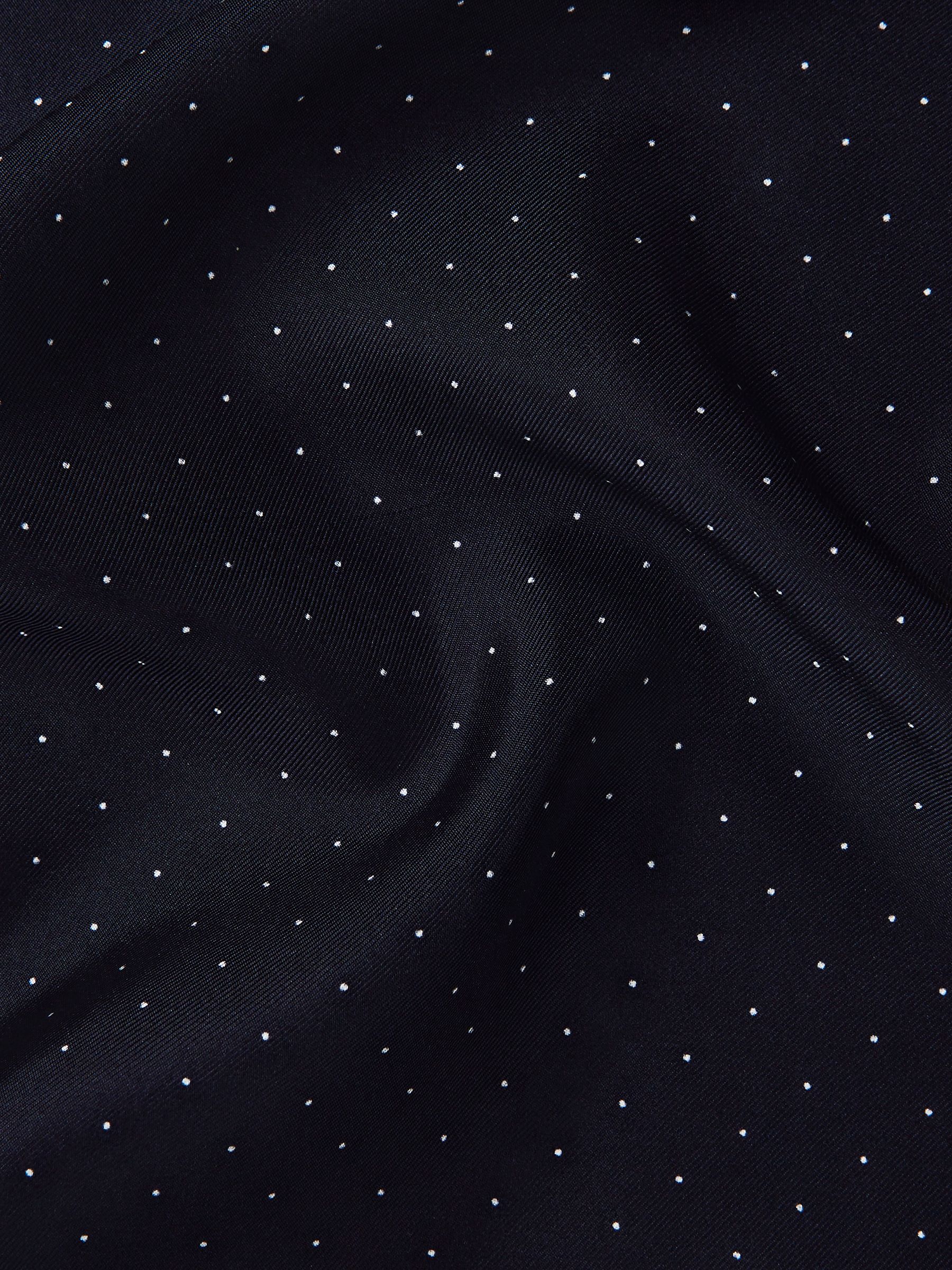 Polka Dot Silk Pocket Square in Navy - Image 5 of 5