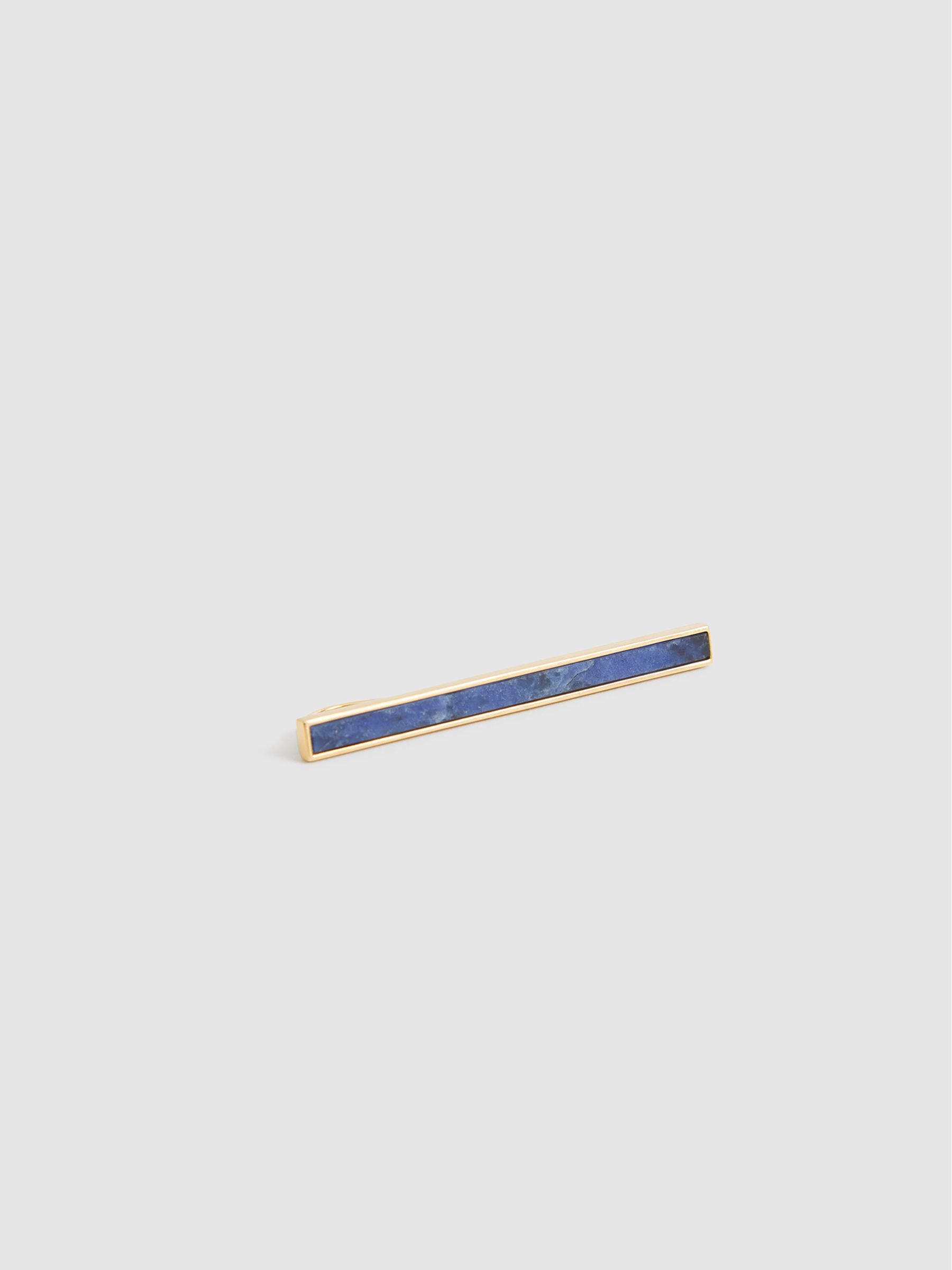 Stone Insert Tie Bar in Gold - Image 1 of 4 Stone Insert Tie Bar in Gold - Image 1 of 4