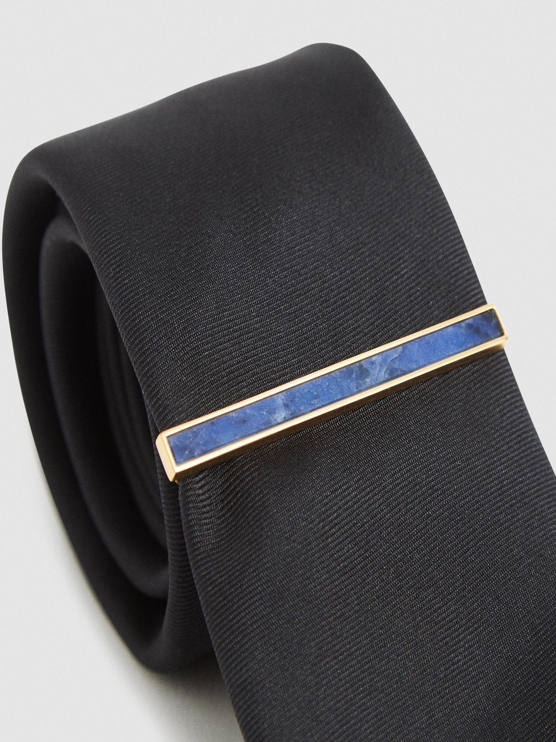 Stone Insert Tie Bar in Gold - Image 3 of 4
