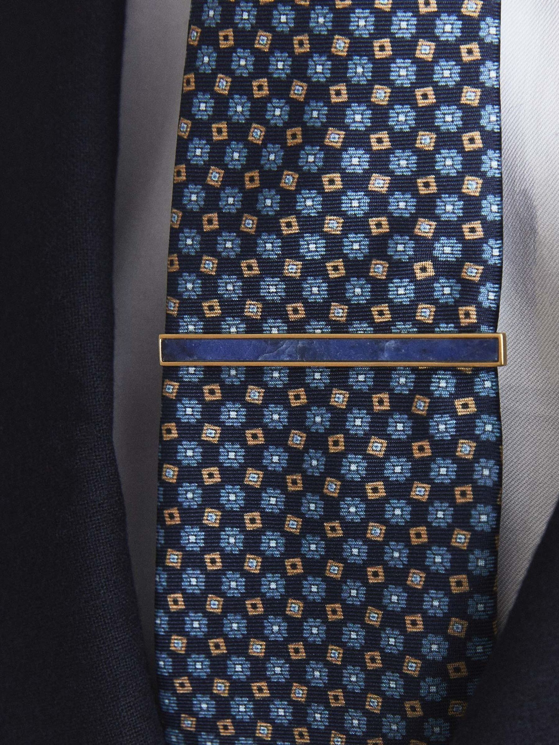 Stone Insert Tie Bar in Gold - Image 4 of 4