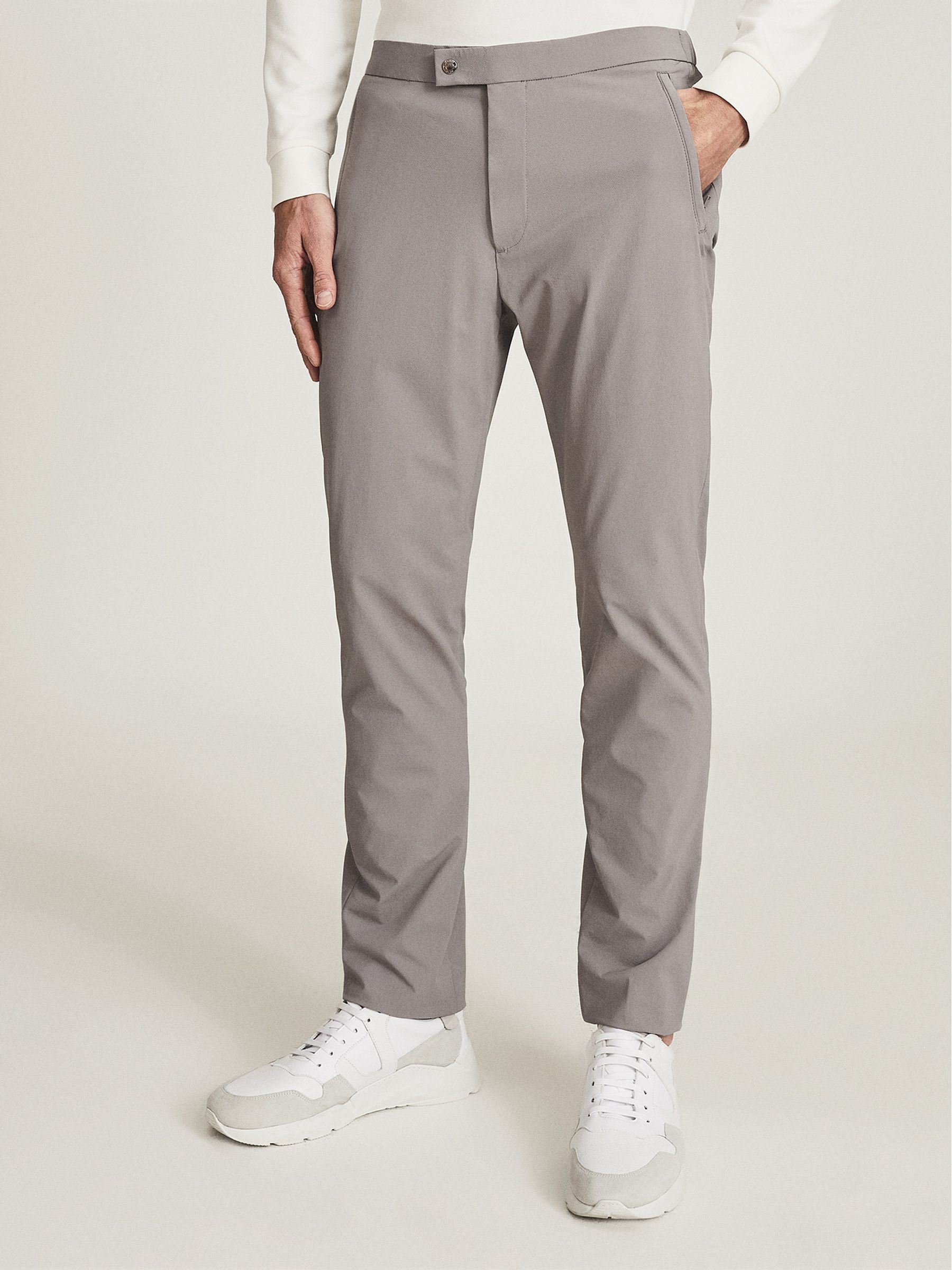 Golf Performance Slim Fit Trousers in Pale Grey - Image 1 of 6