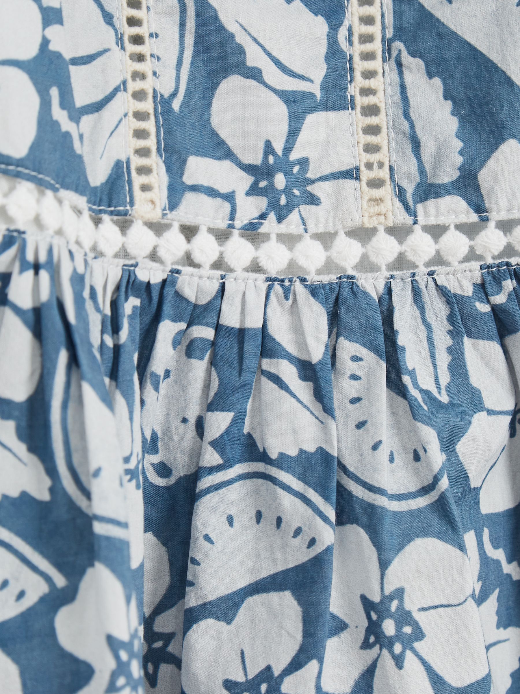 Printed Ruffle Dress in Blue - Image 6 of 6