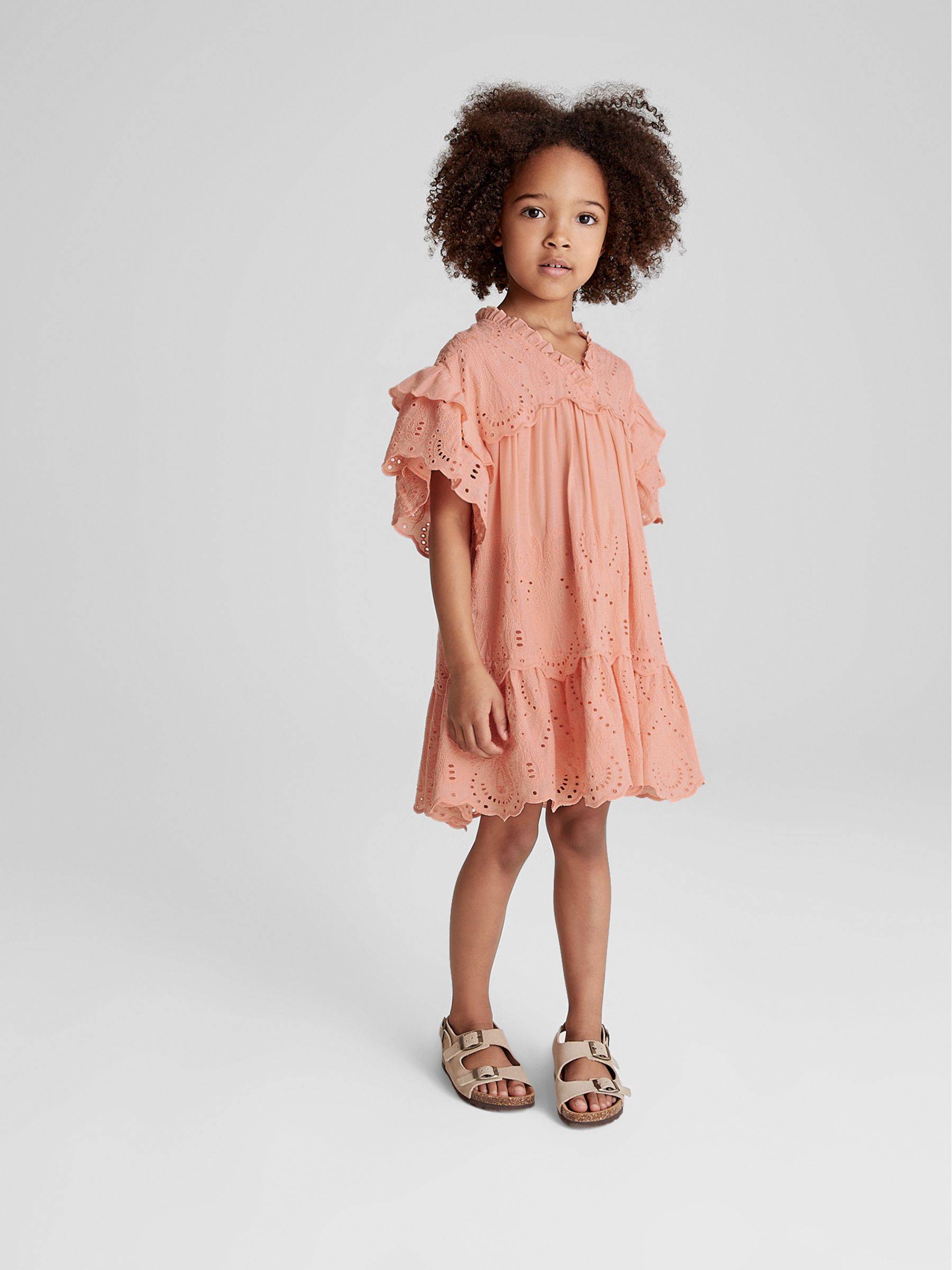 Lace Shift Dress in Orange - Image 3 of 5