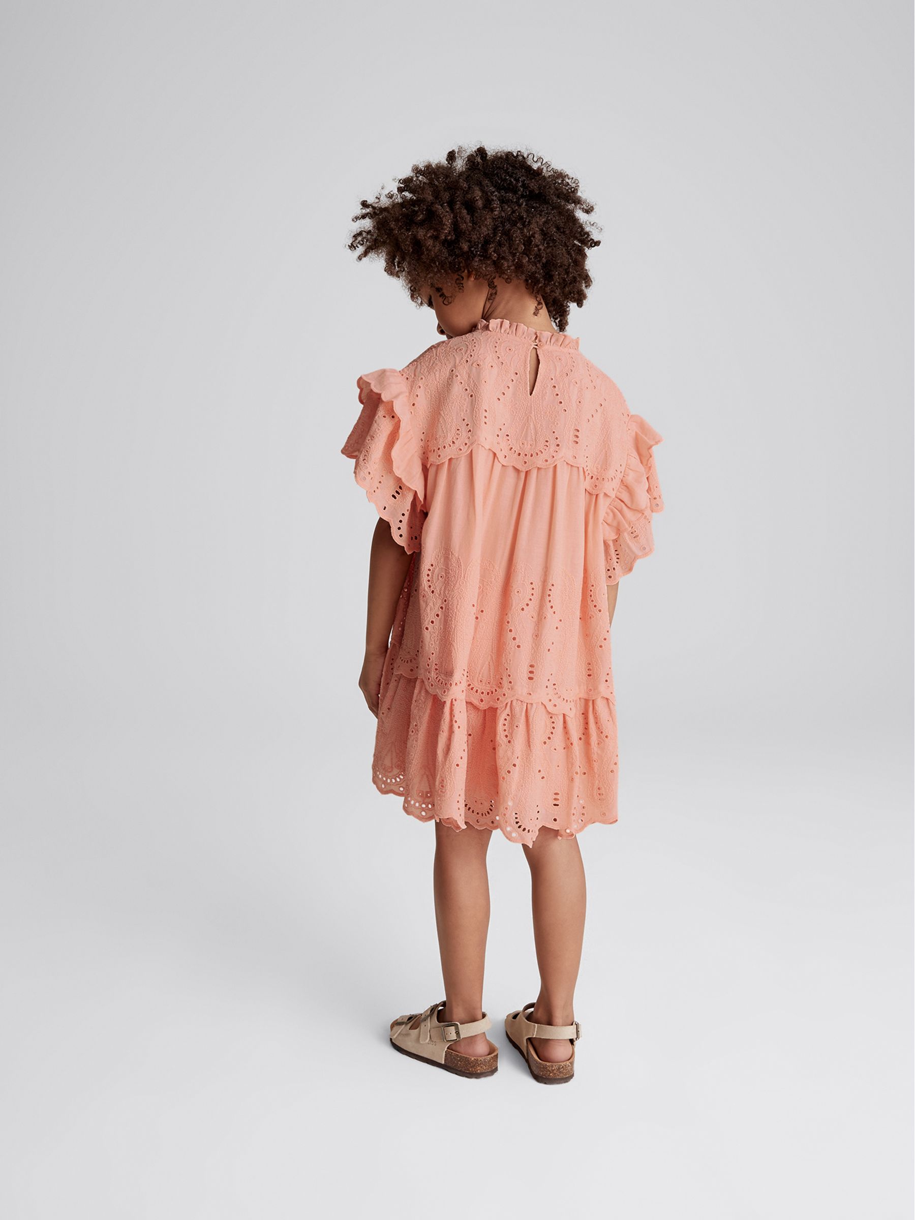Lace Shift Dress in Orange - Image 5 of 5