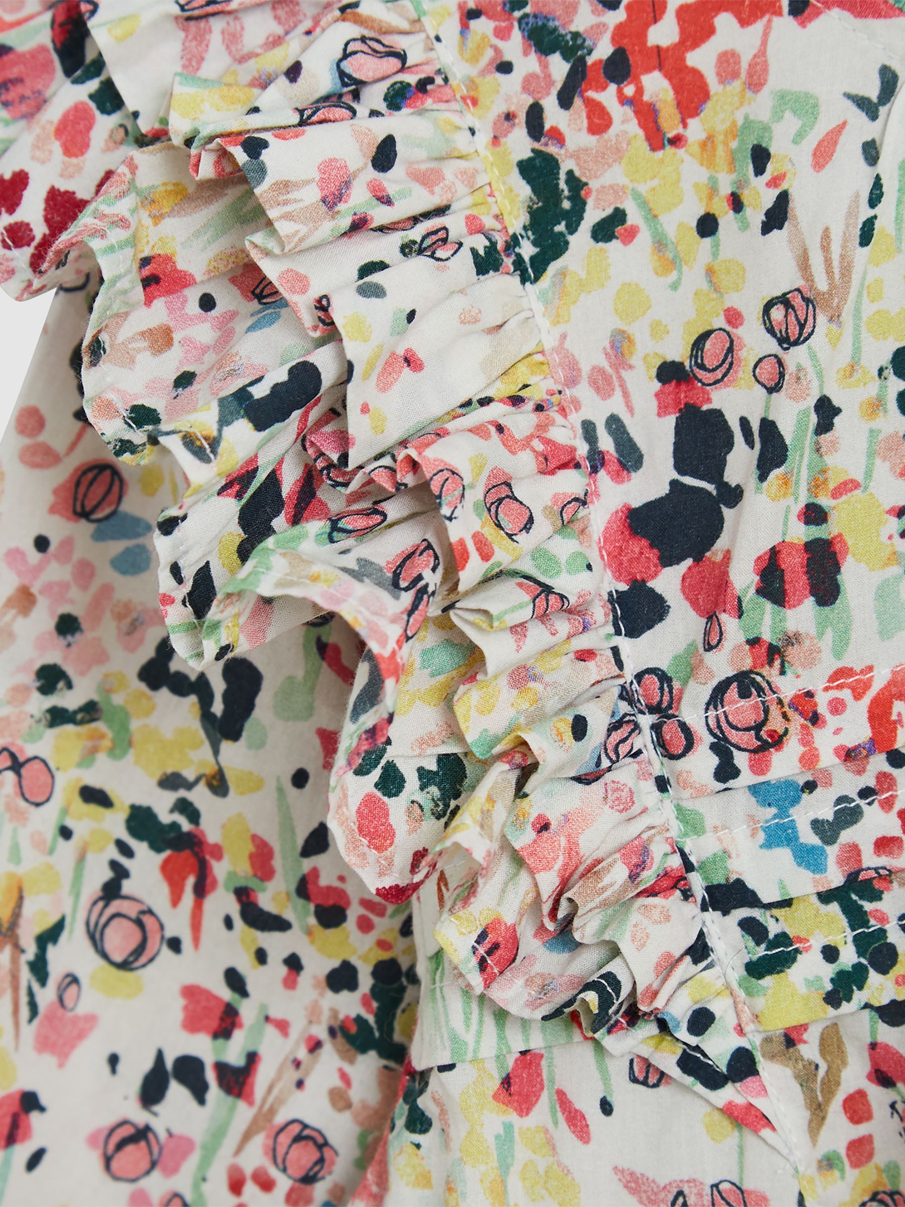 Printed Ruffle Dress in Coral - Image 8 of 8