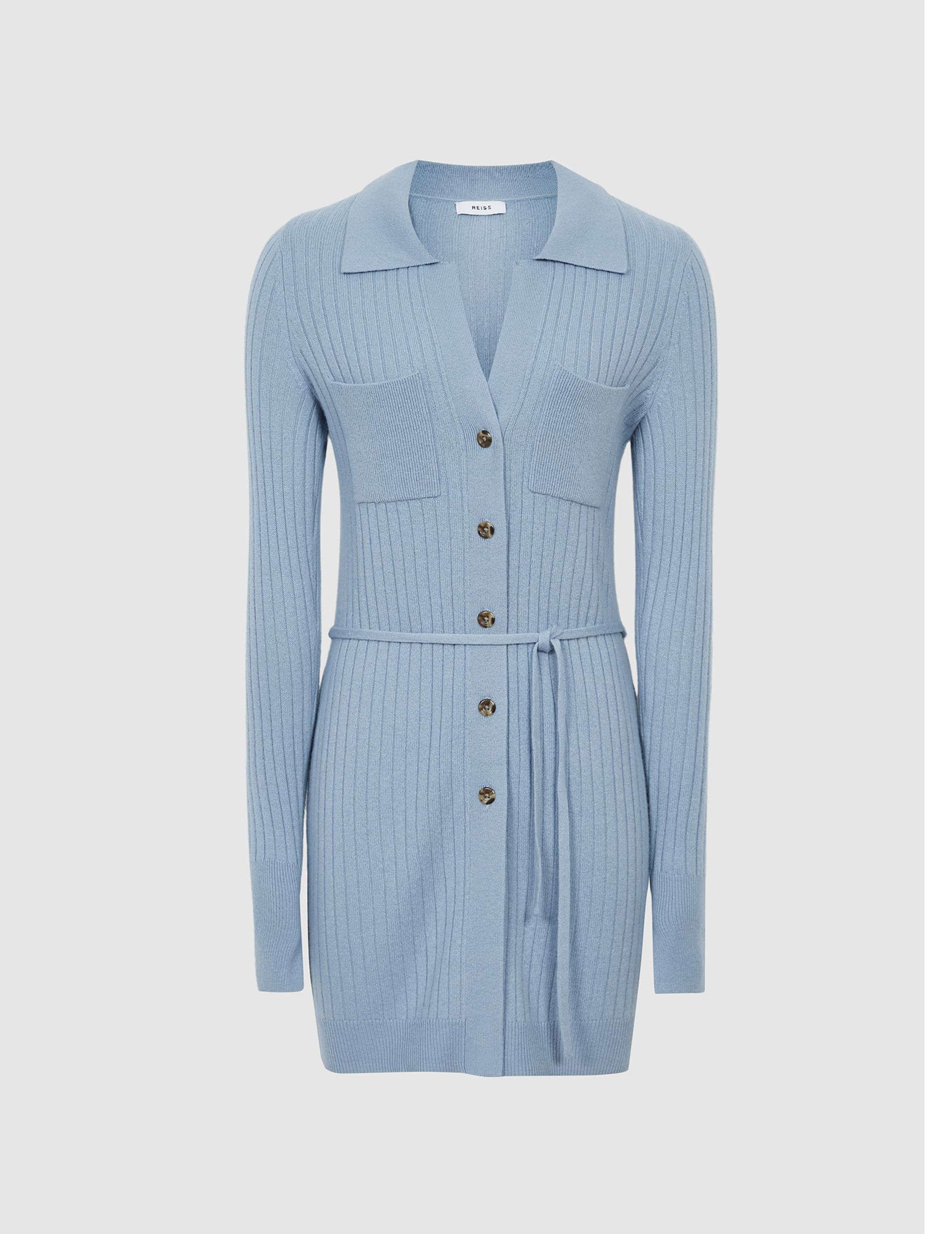 Cashmere Blend Cardigan in Pale Blue - Image 2 of 6