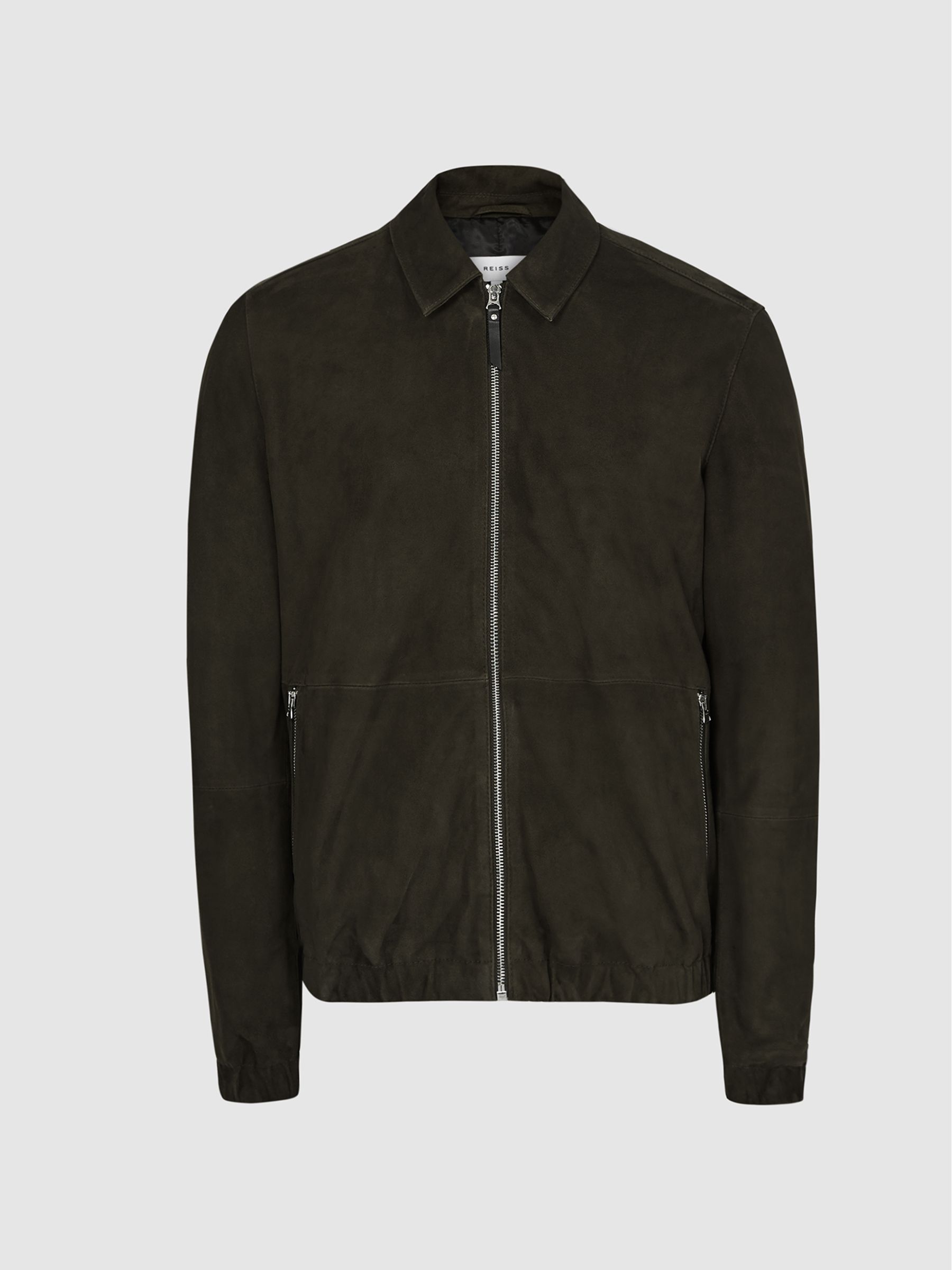 Suede Jacket in Khaki - Image 2 of 7