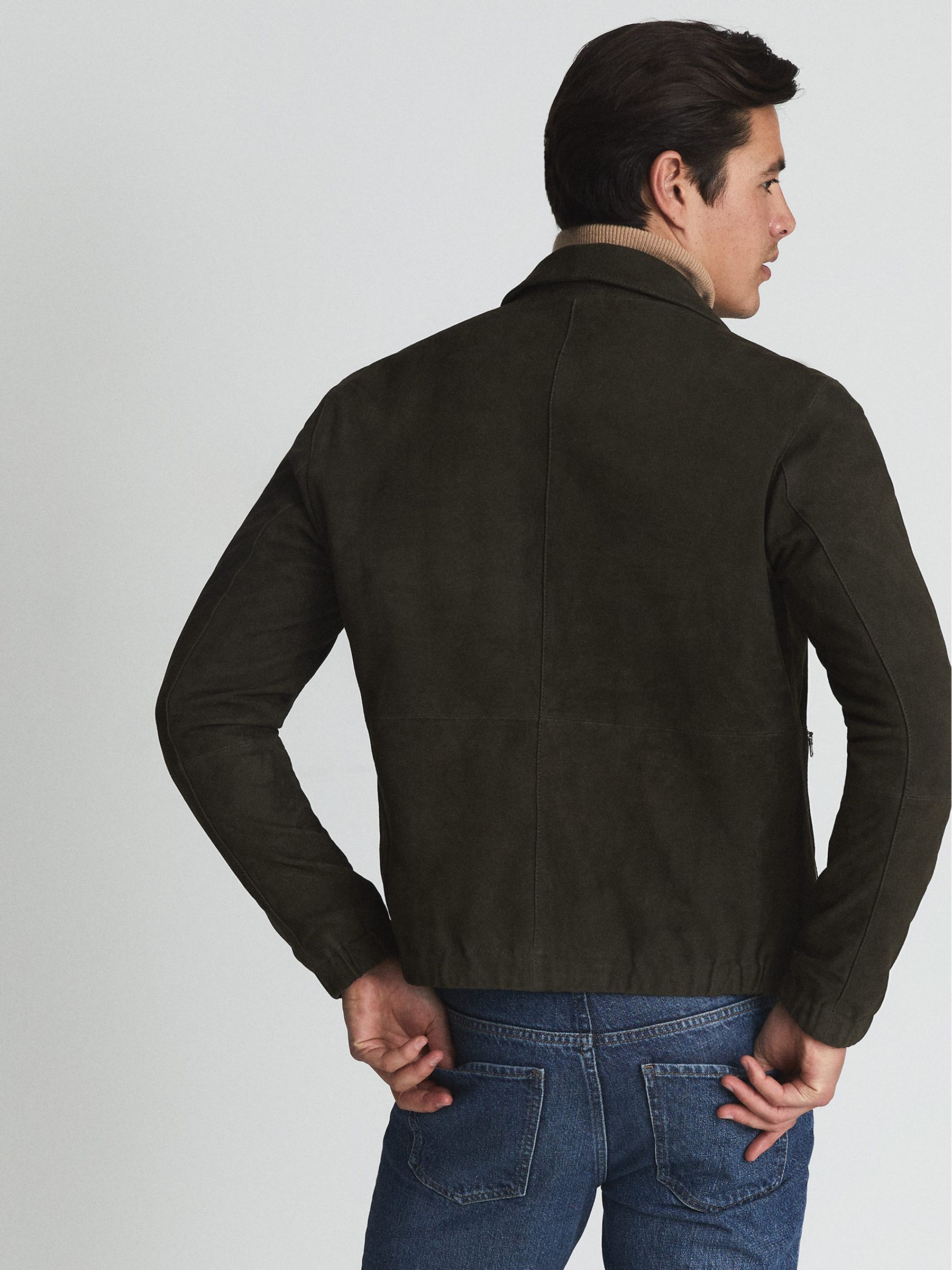 Suede Jacket in Khaki - Image 5 of 7