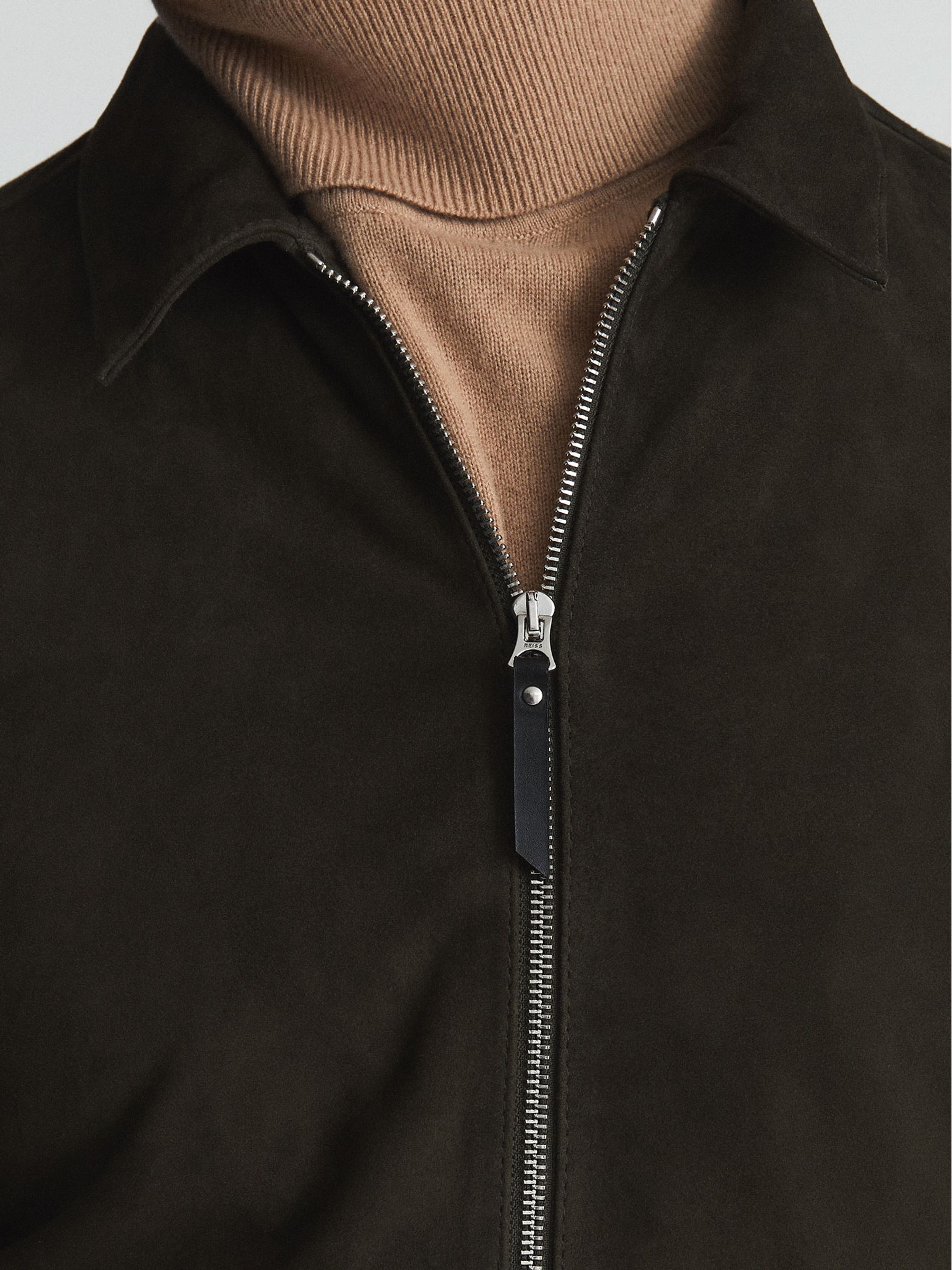 Suede Jacket in Khaki - Image 7 of 7