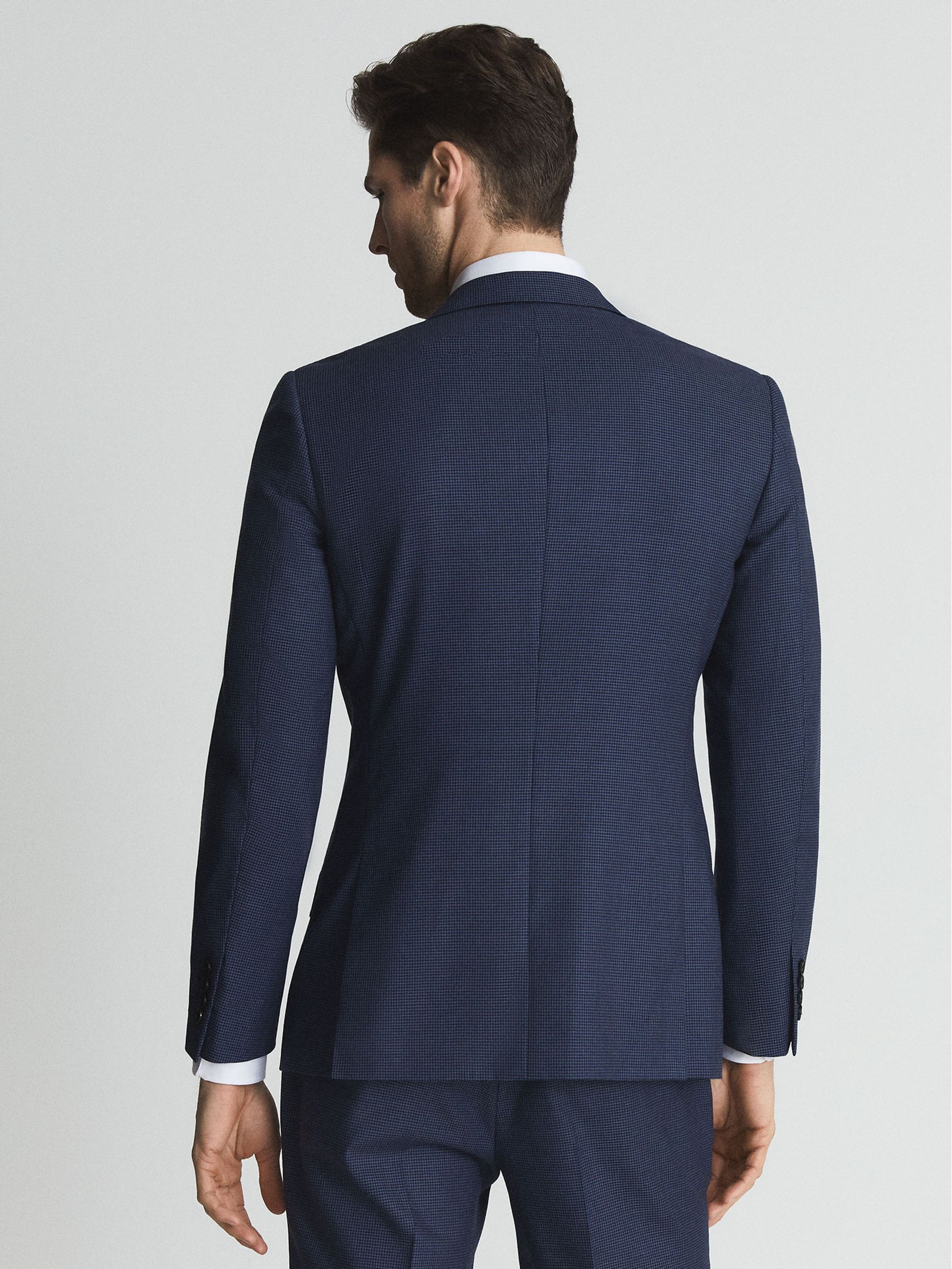 Millenium Indigo Slim Fit Puppytooth Wool Blend Blazer - Image 5 of 6