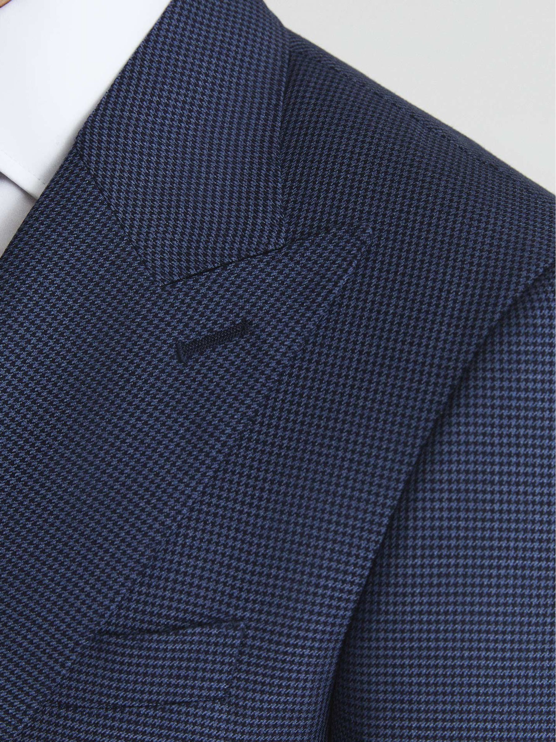 Millenium Indigo Slim Fit Puppytooth Wool Blend Blazer - Image 6 of 6