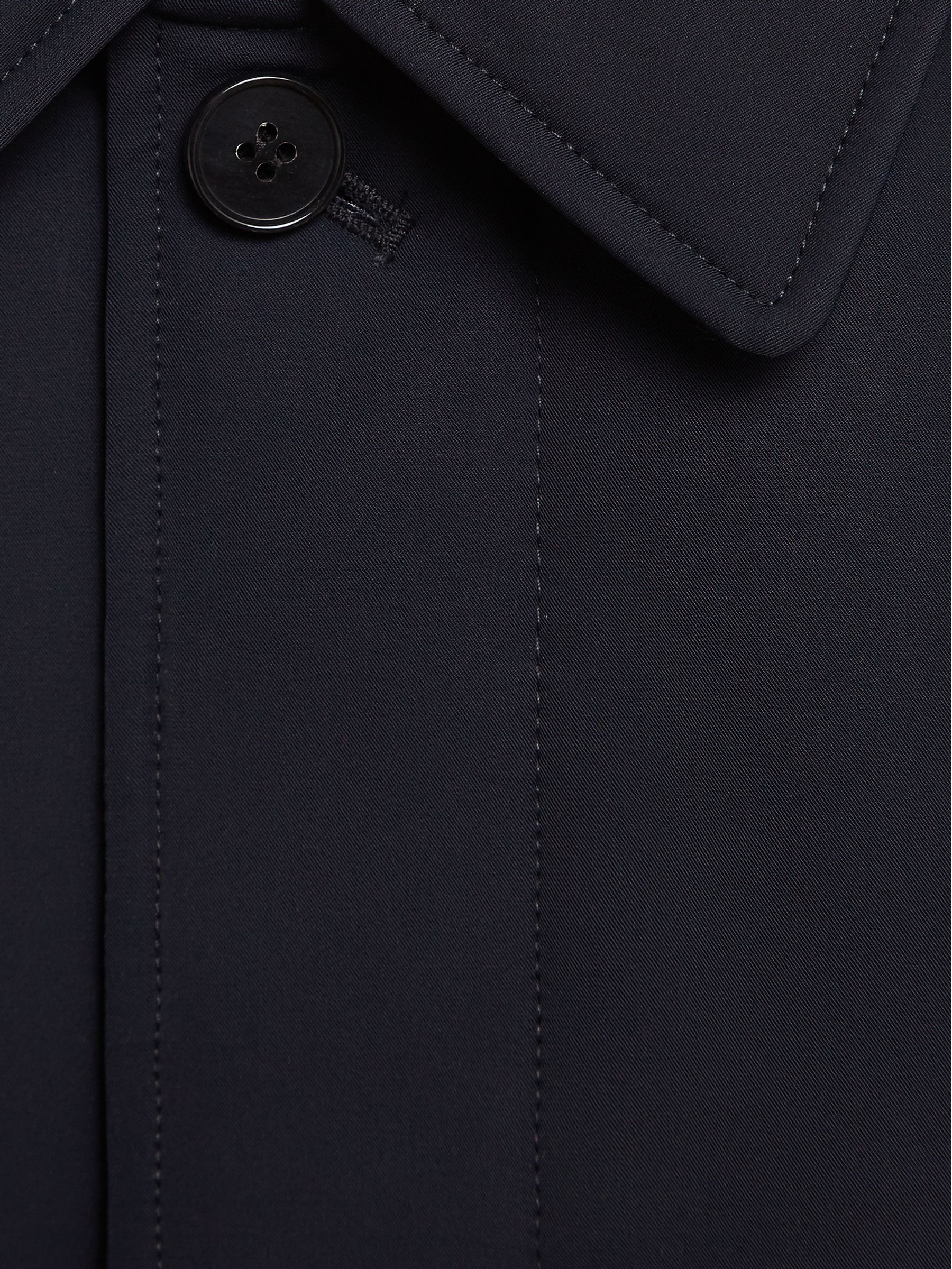 Single Breasted Long Length Mac in Navy - Image 7 of 7