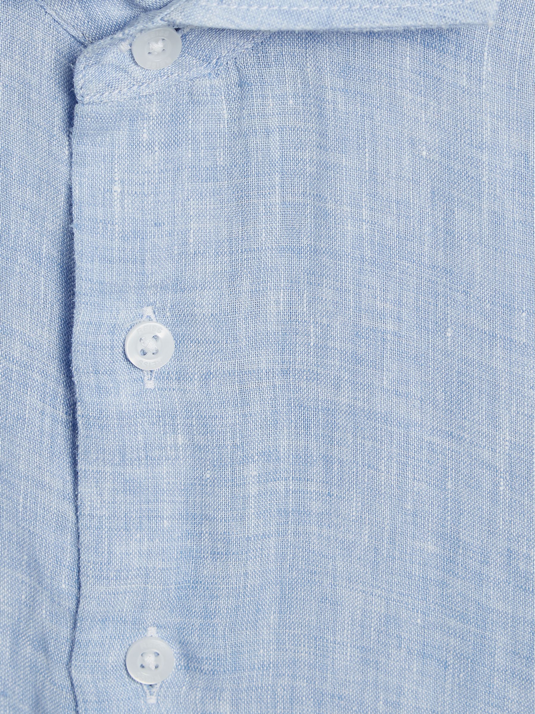Long Sleeve Linen Shirt in Soft Blue - Image 6 of 6