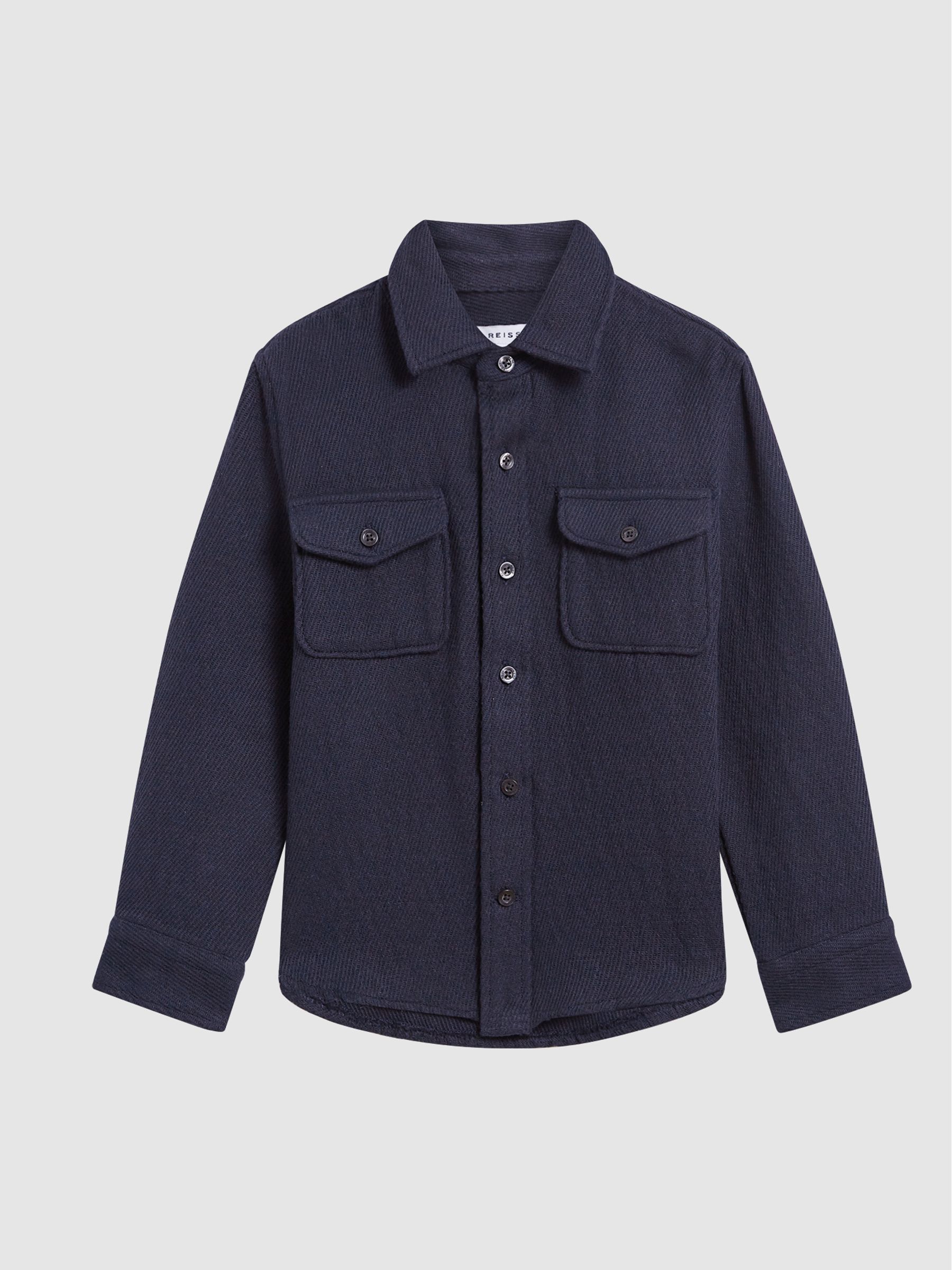 Casual Twill Overshirt in Navy - Image 2 of 6 Casual Twill Overshirt in Navy - Image 2 of 6